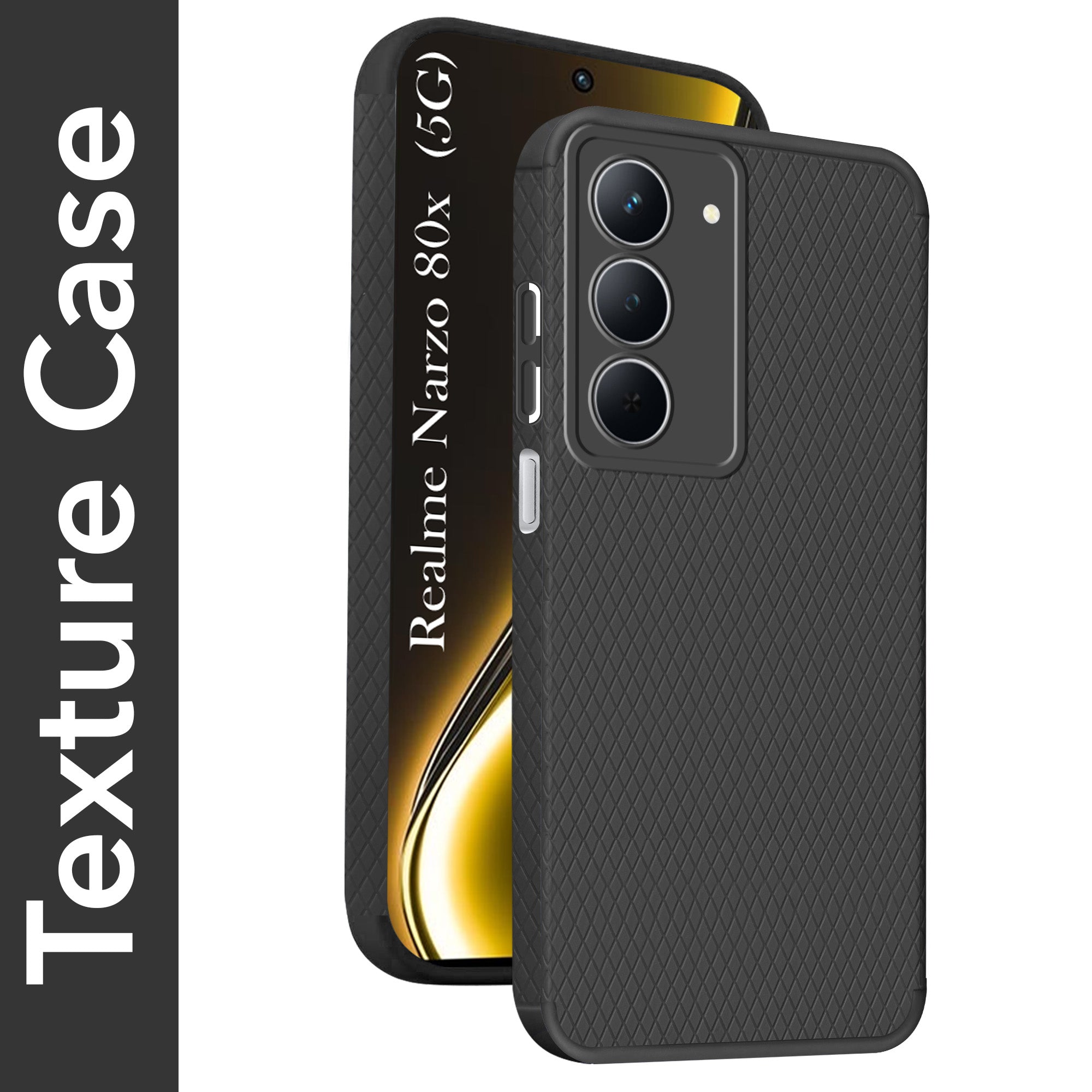 For Realme Narzo 80x Back Cover Case (Liquid Silicone | Side Grip | Camera Protection)