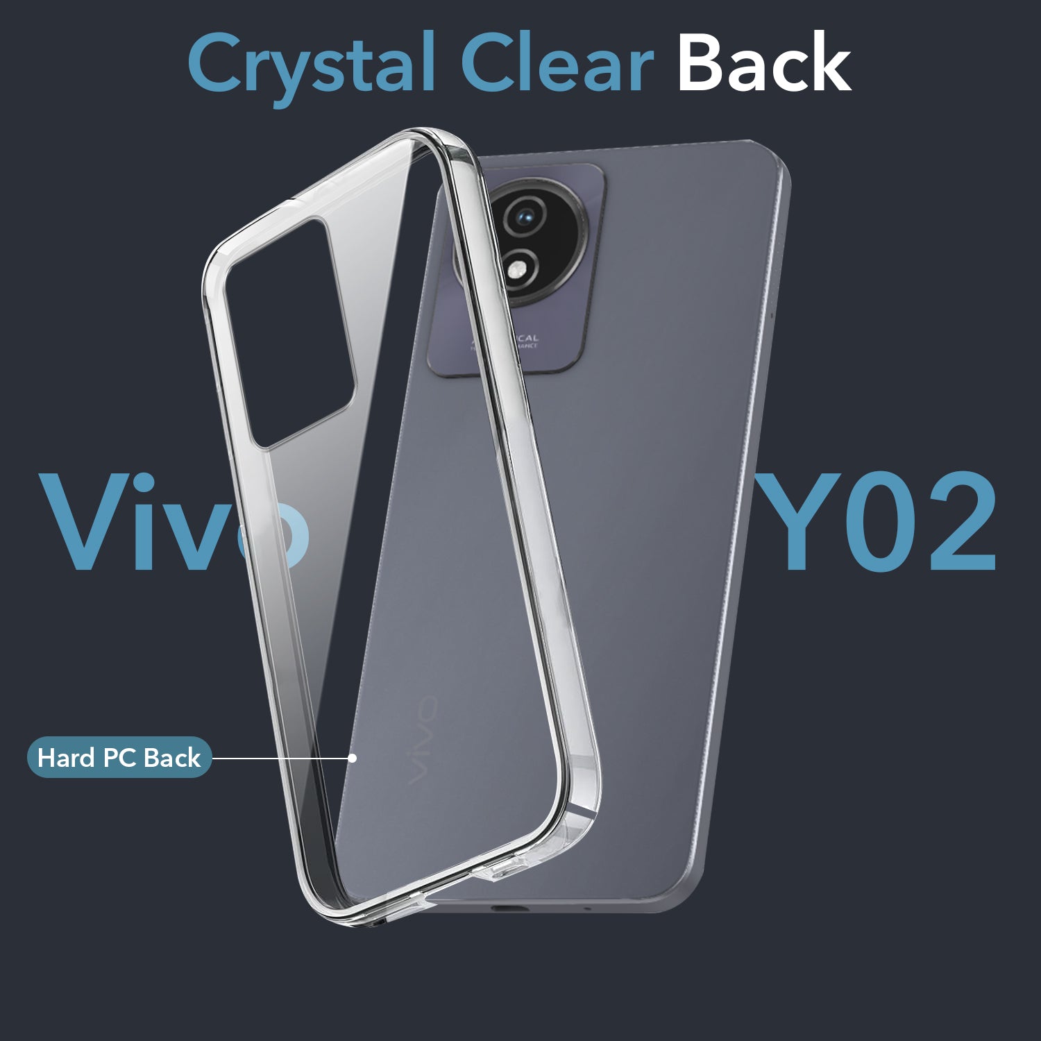 For Vivo Y02 Back Cover Case (Hard Anti Yellow Clear Case | Drop & Camera Protection | Shockproof Polycarbonate)