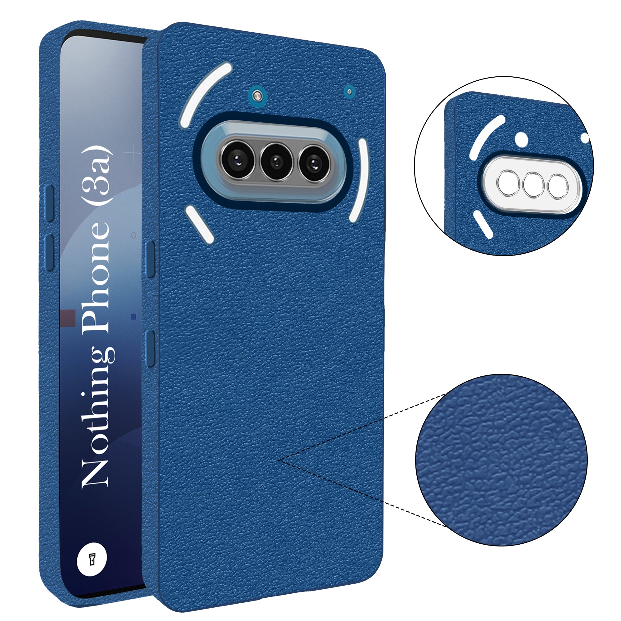 For Nothing Phone 3A 5G Back Cover Case (Glass Like Camera Protection | Leather Feel | Minimalist Professional Grip)