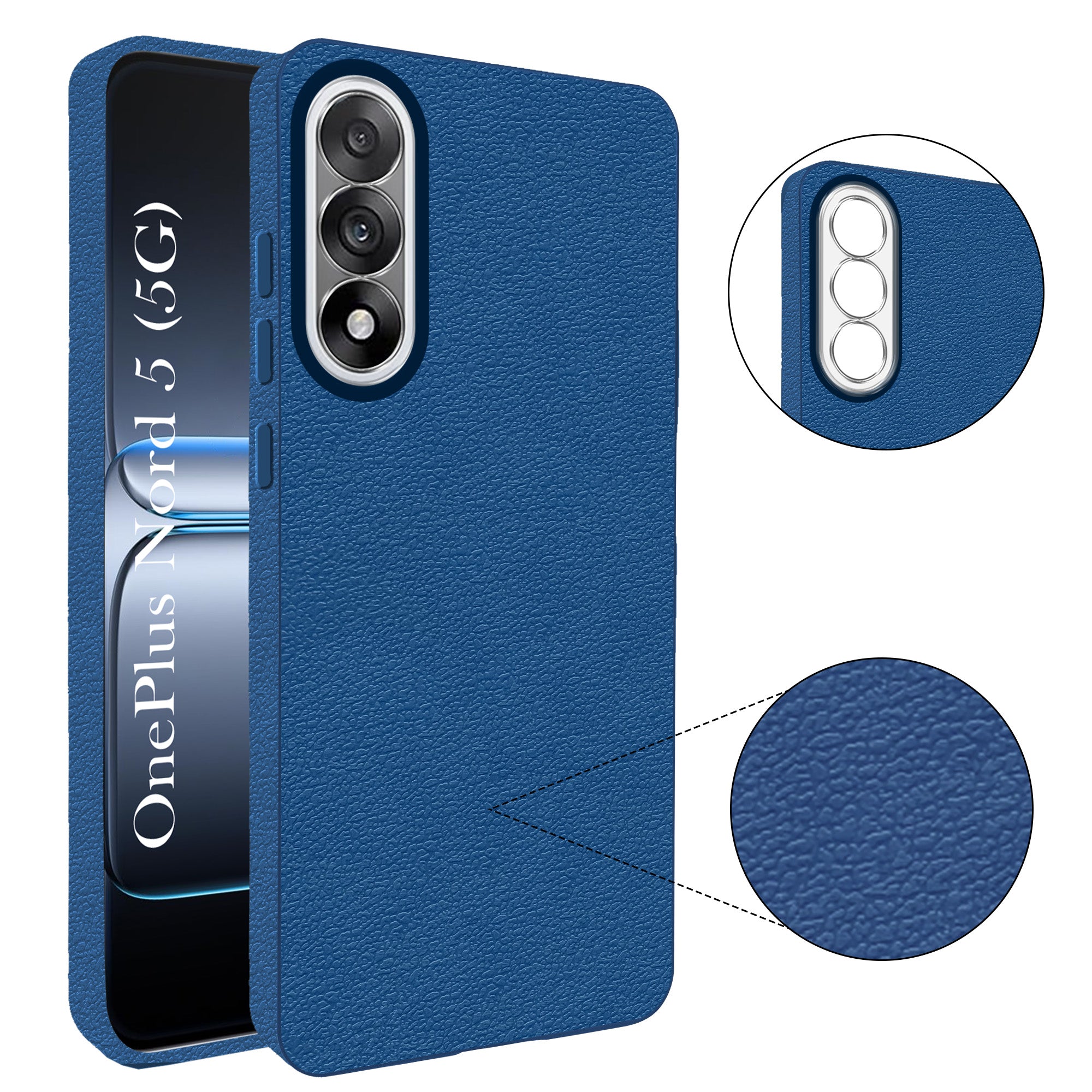 For Oneplus Nord 5 Back Cover Case (Glass Like Camera Protection | Leather Feel | Minimalist Professional Grip)