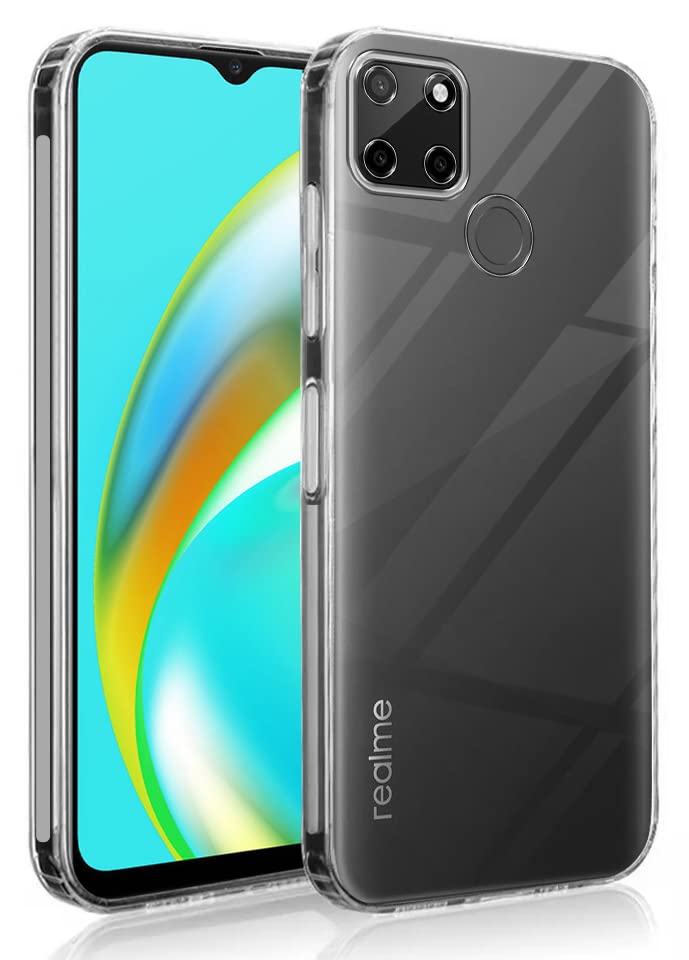 For Realme C21Y | C25Y Back Cover Case (Silicone Crystal Clear | Pure Camera Protection | Soft and Flexible for Charger and Headphone sockets | Shockproof Bumpers)