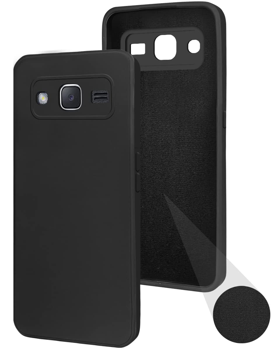 For Samsung Galaxy J2 2015 Back Cover Case (Inside Fiber Cloth | Smooth Finish | Elegant Professional Look |Black)