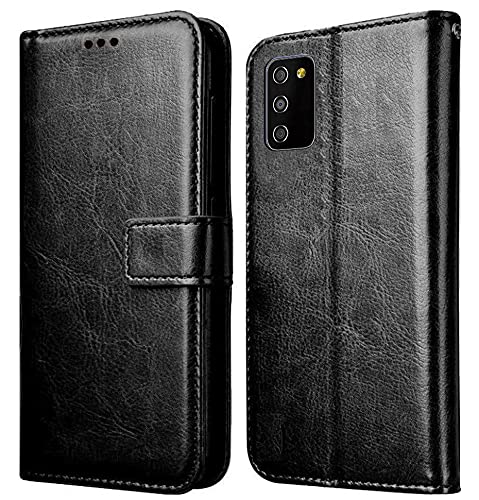 For Samsung Galaxy A02sLeather | Inner TPU | Foldable Stand | Wallet Card Slots Vintage Flip Cover Case