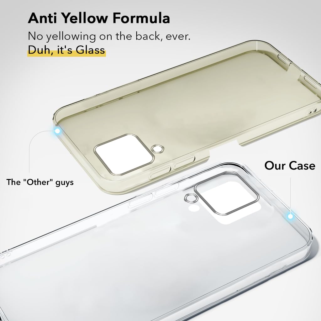 For Samsung Galaxy M53 5G Back Cover Case (Hard Anti Yellow Clear Case | Sleek Hard Crystal Clear | Drop & Camera Protection | Shockproof Polycarbonate)