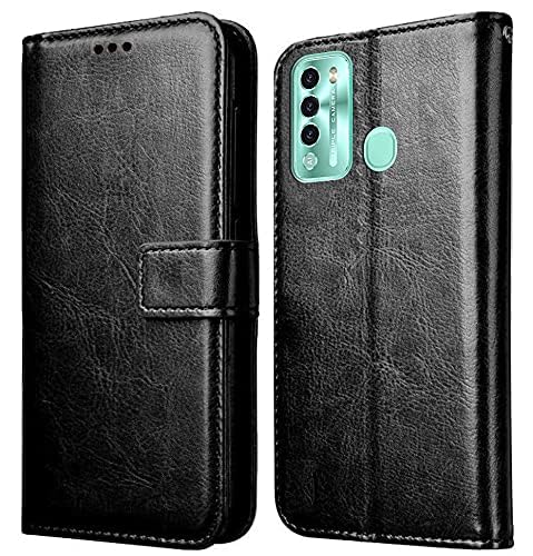 For Itel Vision 2 Flip Cover Case (Faux Leather Finish)