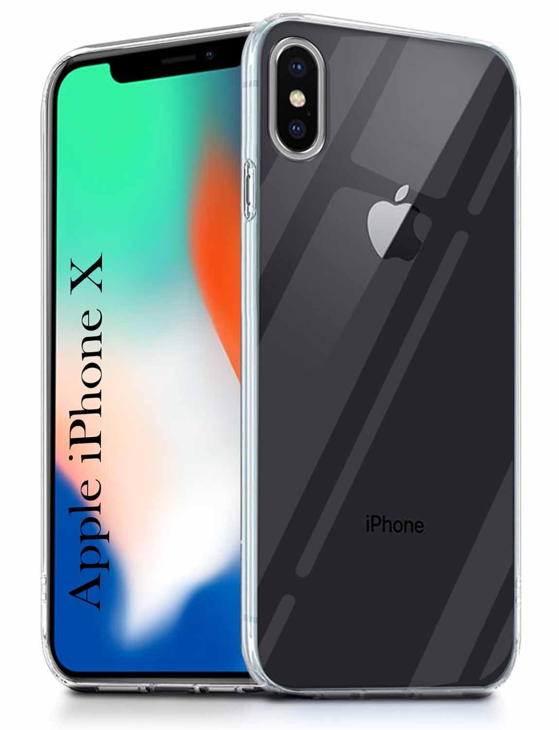 For Apple iPhone X Back Cover (Silicone Clear Shockproof Case with Cam