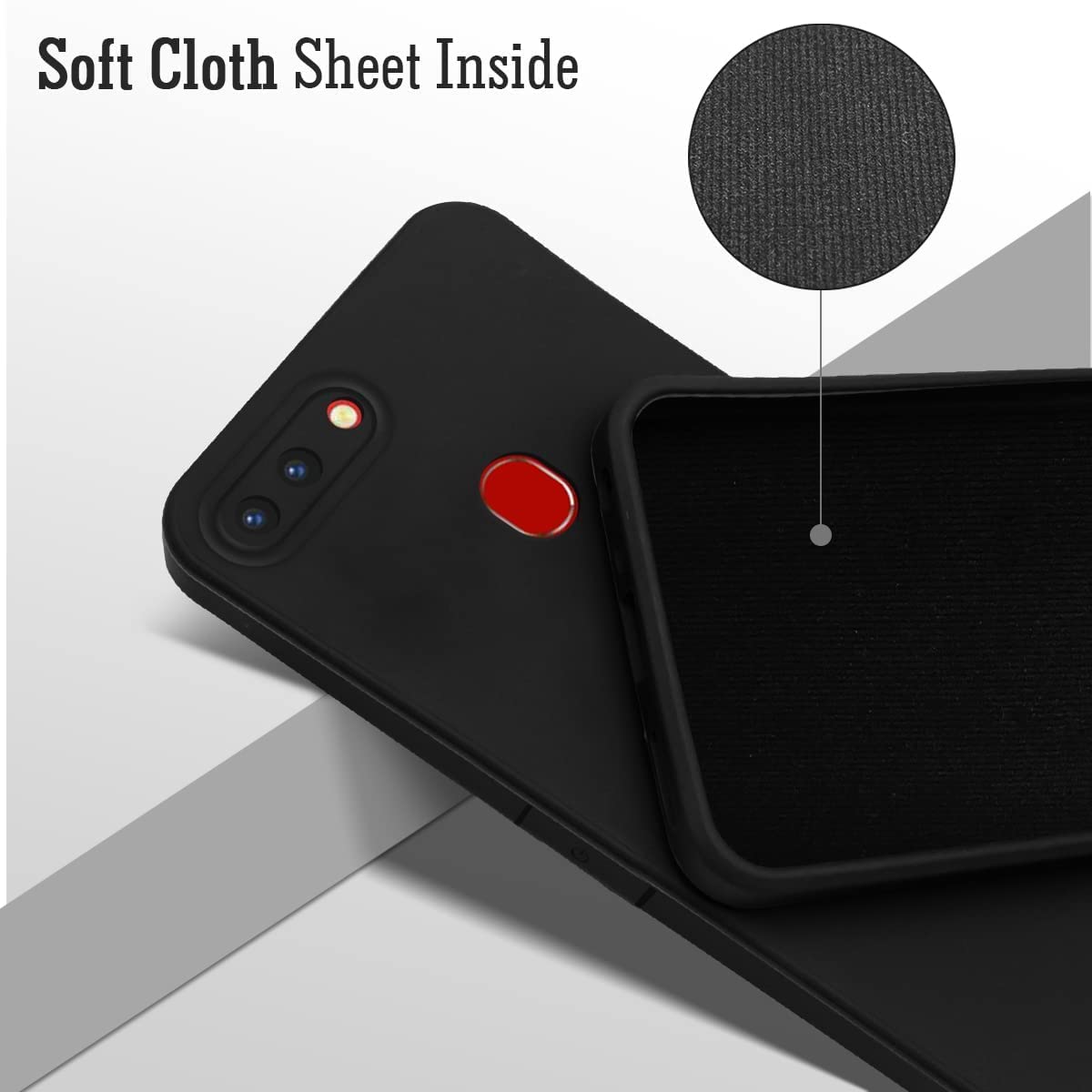 For Oppo A5 | Oppo A5s Back Cover Case (Matte Finish Silicone with Inside Fiber Cloth)