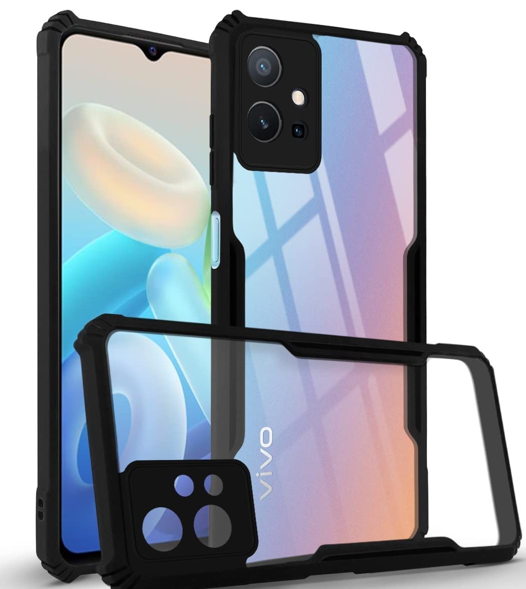 For Vivo iQOO Z6 5G Back Cover Case (Shockproof with Polycarbonate Clear Panel)