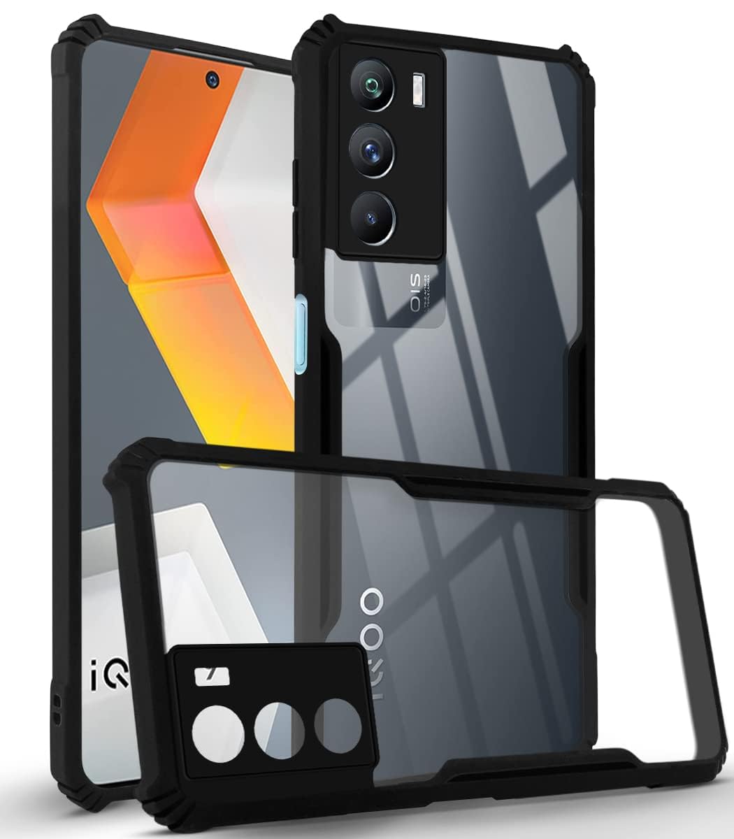 For Vivo IQOO 9 SE Back Cover Case (Shockproof with Polycarbonate Clear Panel)
