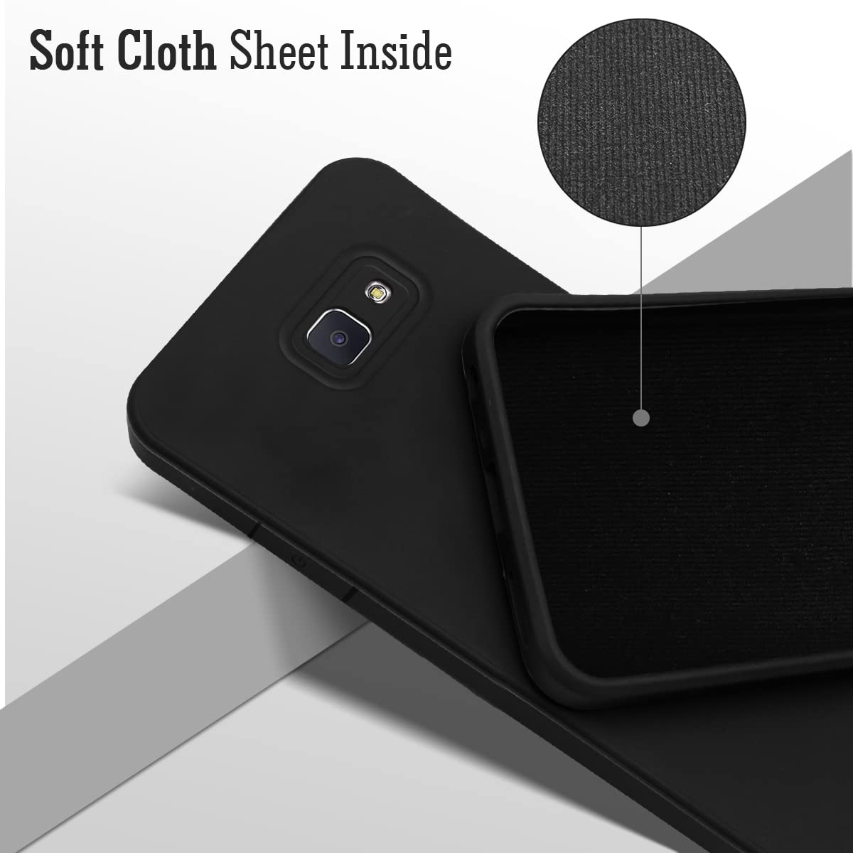 For Samsung Galaxy J7 Prime | Prime 2 | On Nxt Back Cover Case (Inside Fiber Cloth | Smooth Matte Finish |Black)
