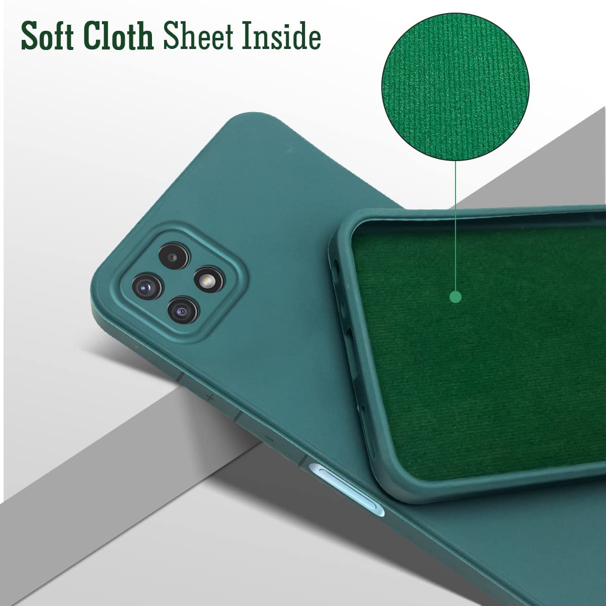 For Samsung Galaxy F42 5G Back Cover Case (Matte Finish Silicone with Inside Fiber Cloth)