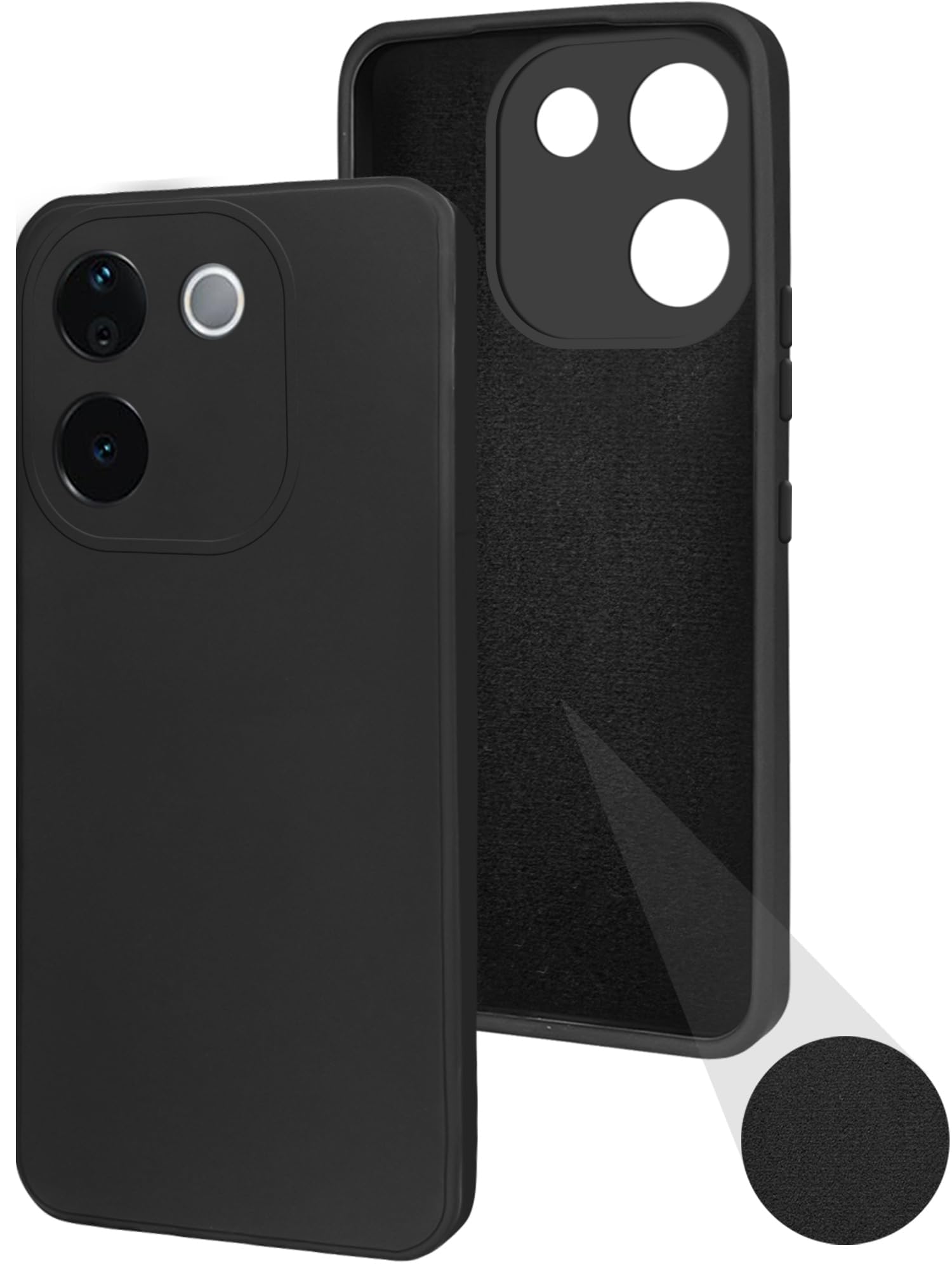 For Vivo T3 Pro Back Cover Case ( Matte Finish Silicone with Inside Fiber cloth)