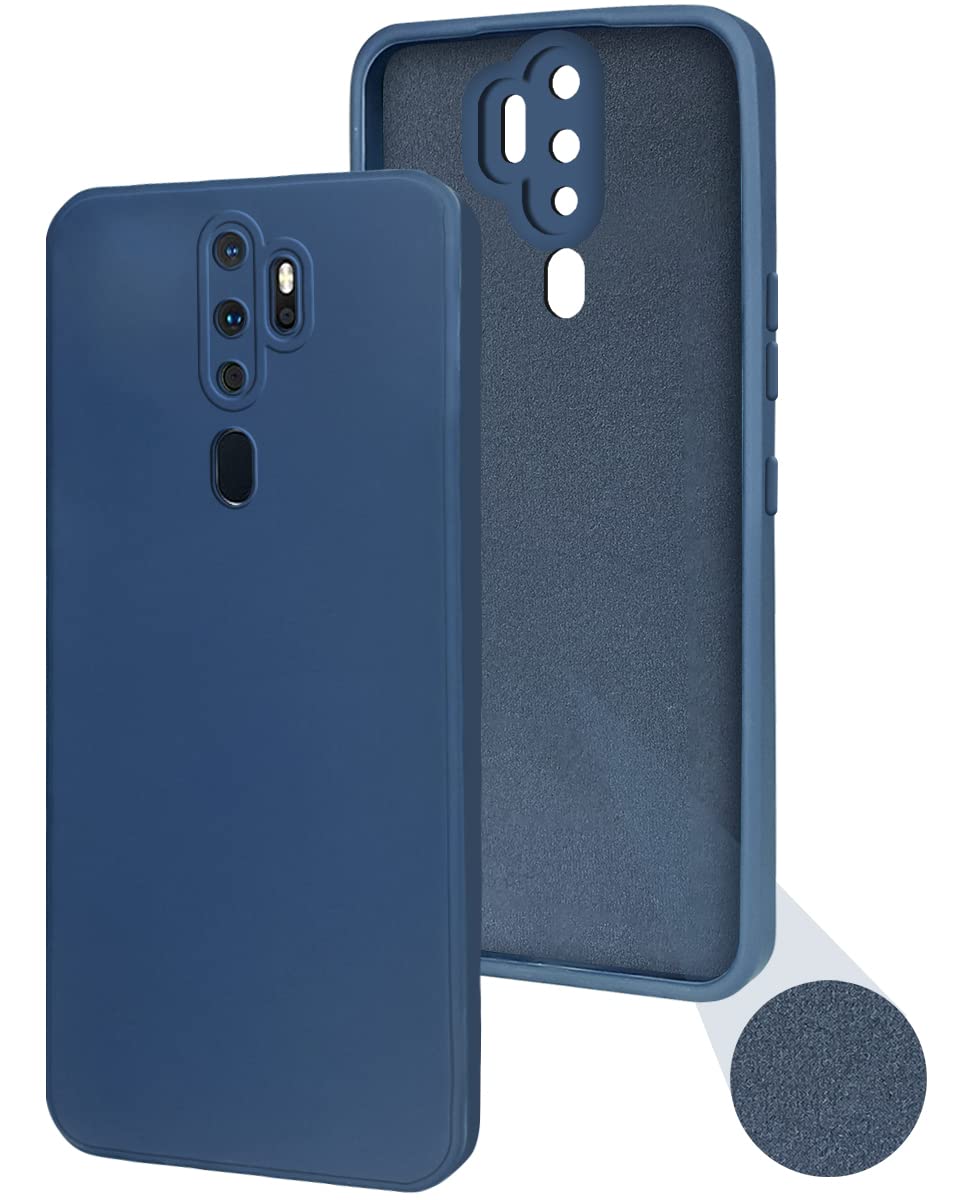 Oppo A9 2020 Cover - Blue - Jeans Texture 3D Camera Soft Tpu Case