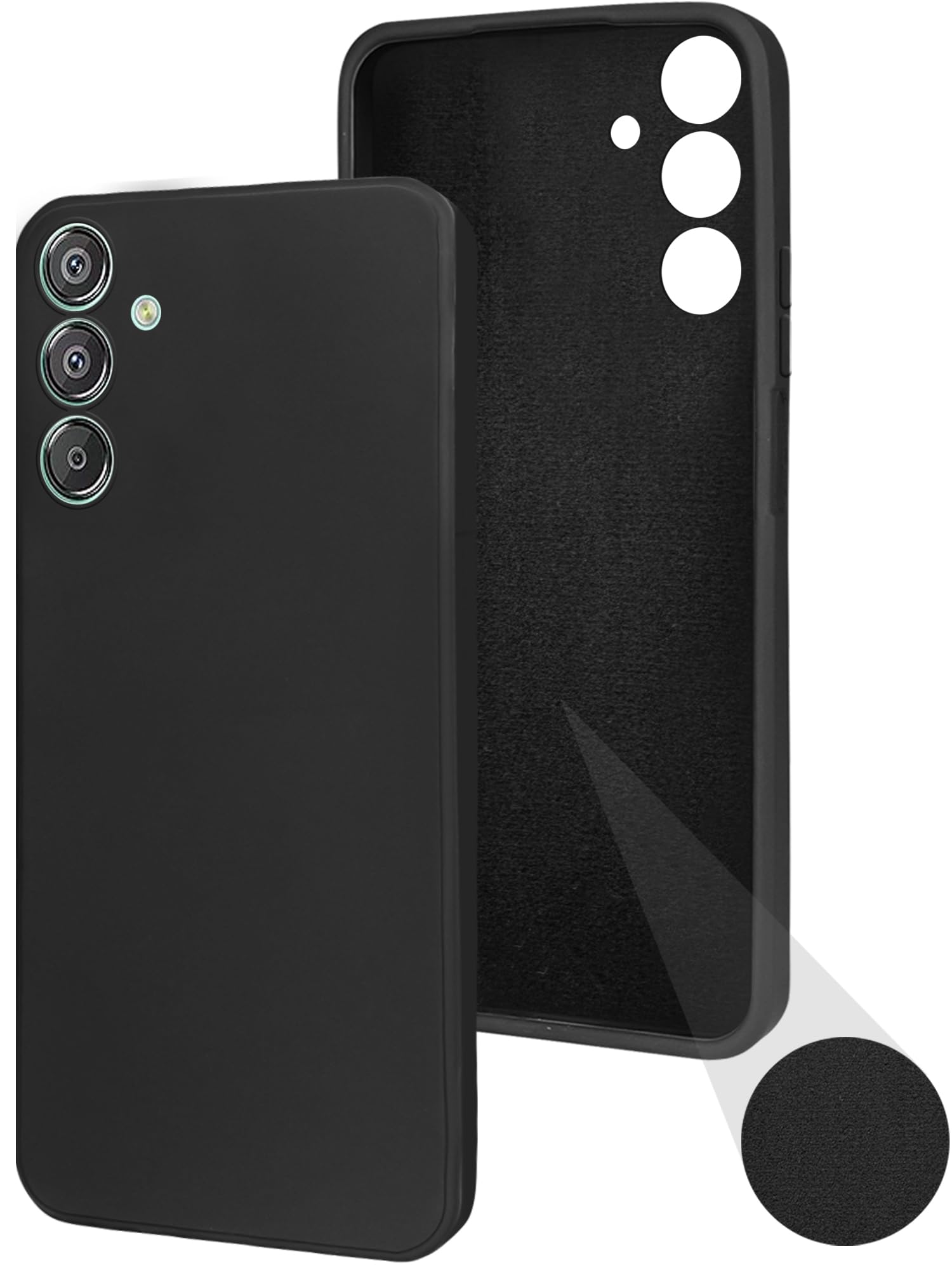 For Samsung Galaxy M15 5G Back Cover Case (Matte Finish Silicone with Inside Fiber Cloth)