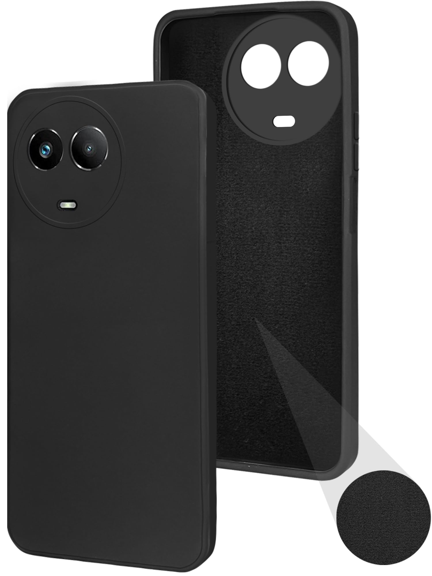 For Realme C67 Back Cover Case (Matte Finish Silicone with Inside Fiber Cloth)