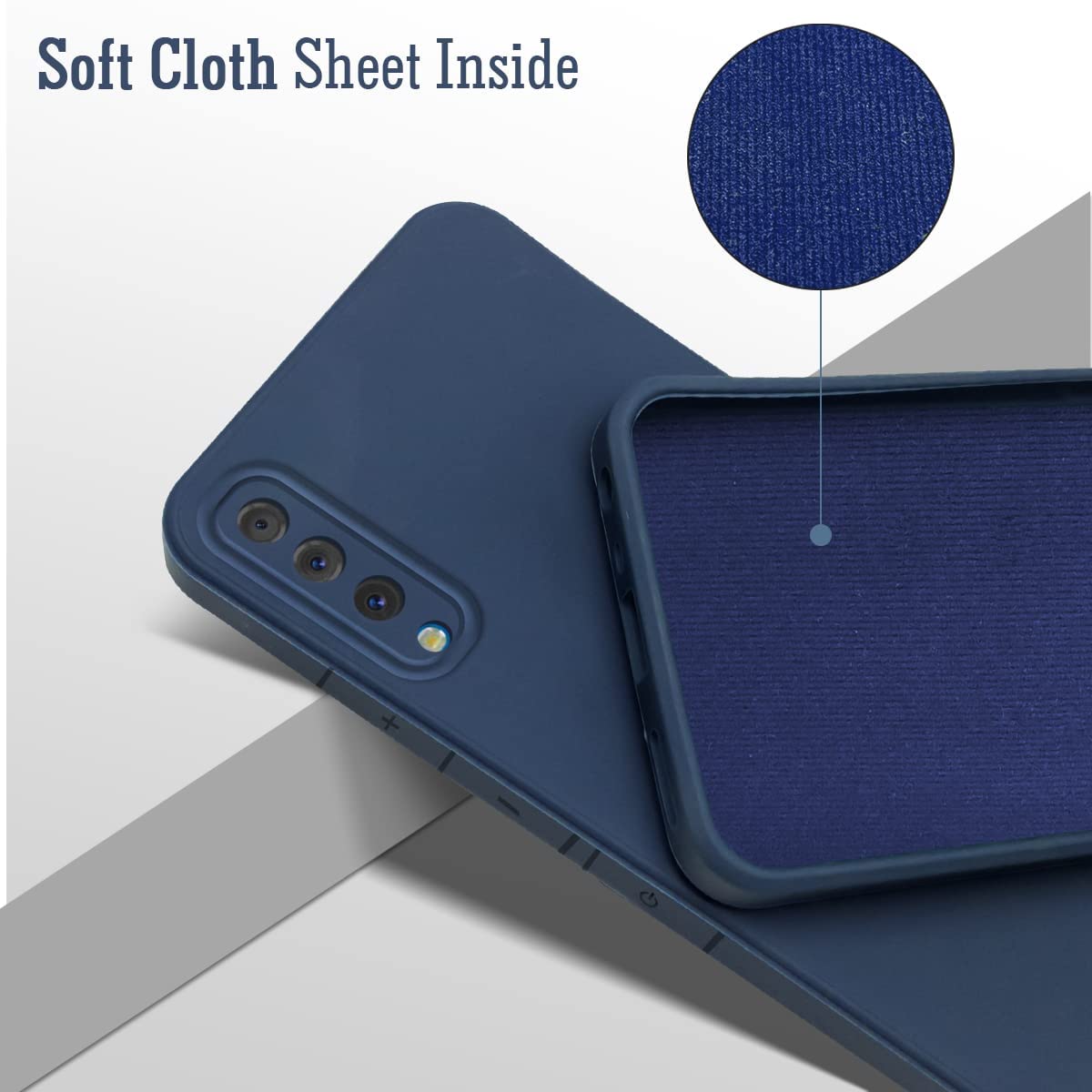 For Samsung Galaxy A30s Back Cover Case (Matte Finish Silicone with Inside Fiber Cloth)