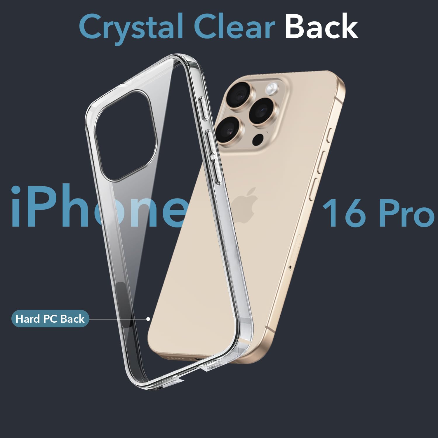 For Apple iPhone 16 Pro Back Cover (Hard Anti Yellow Clear Case | Drop & Camera Protection | Shockproof Polycarbonate)