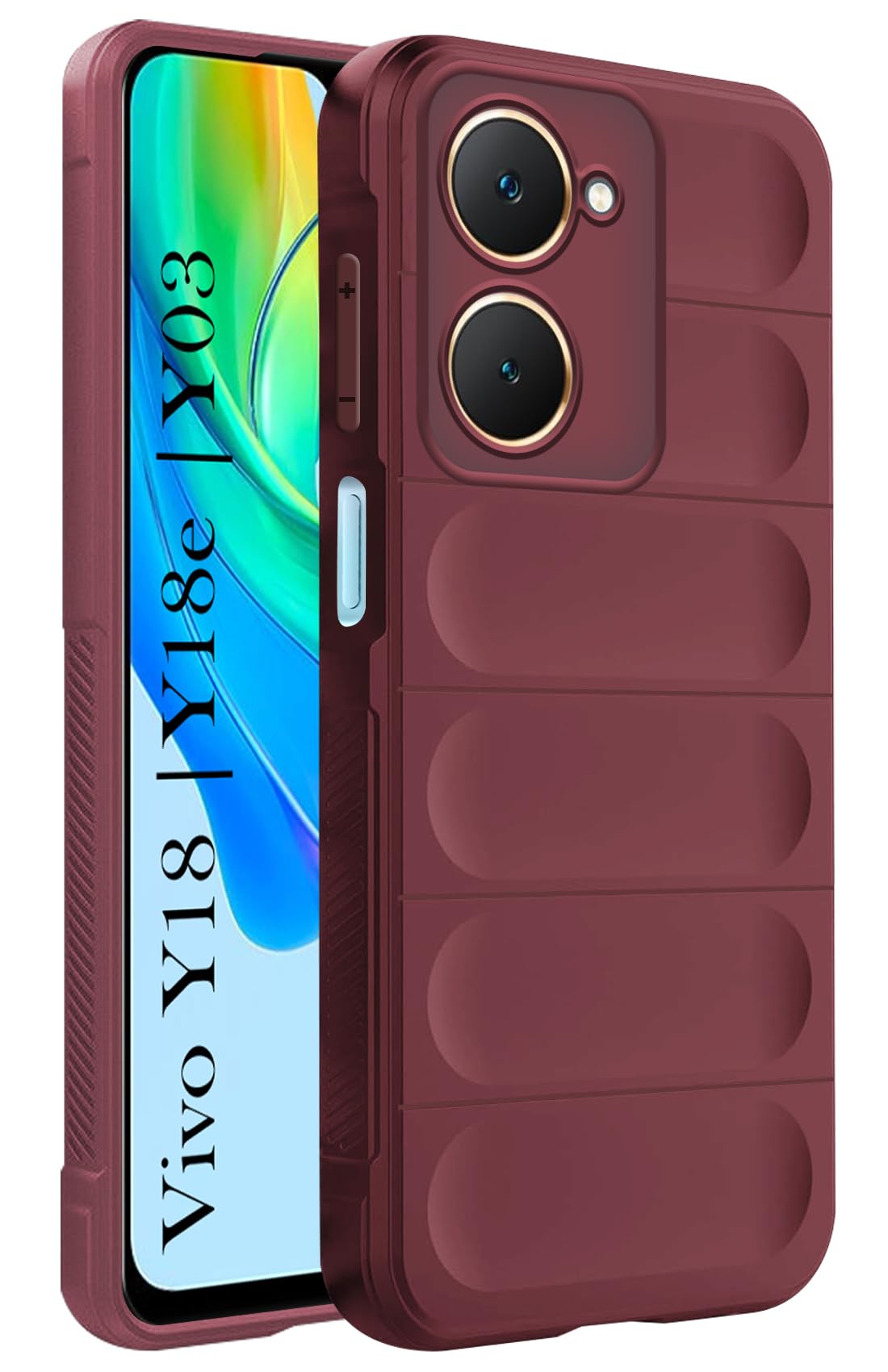 For Vivo Y18 | Y18e | Y03 | Y18i | Y18t Back Cover Case (Matte Liquid Silicone | Micro-Fiber Cloth Inside | Camera Protection | Shockproof)