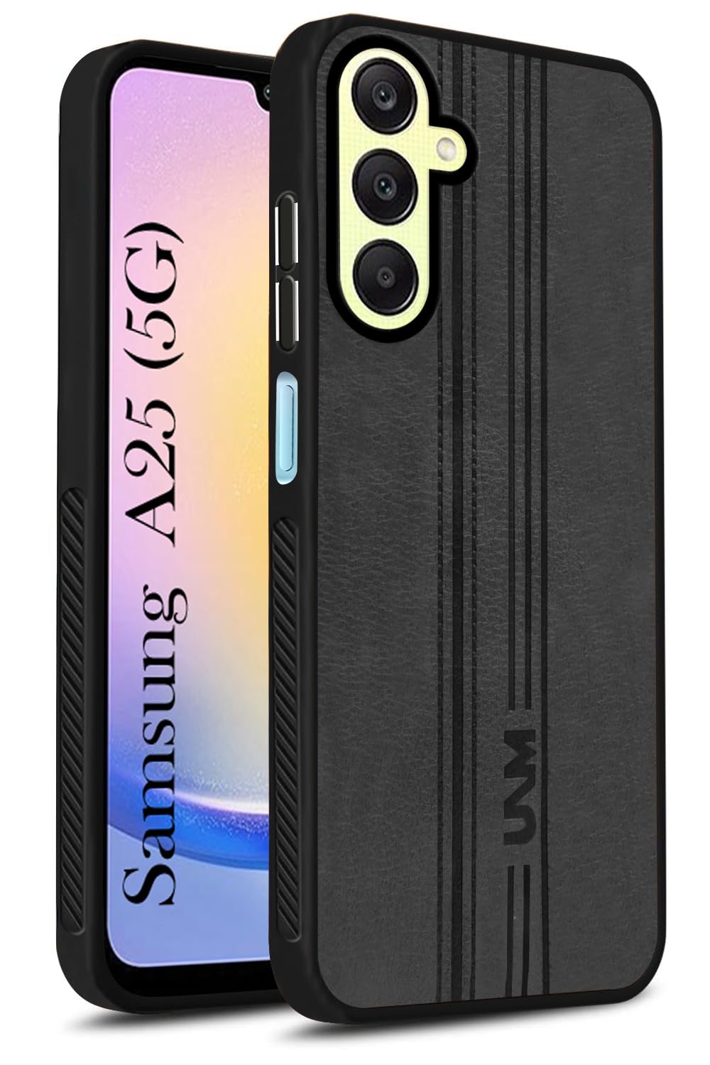 For Samsung Galaxy A25 5G Back Cover Case (Leather Finish | Anti Skid Side Grip | Soft Touch | Minimalist Design)
