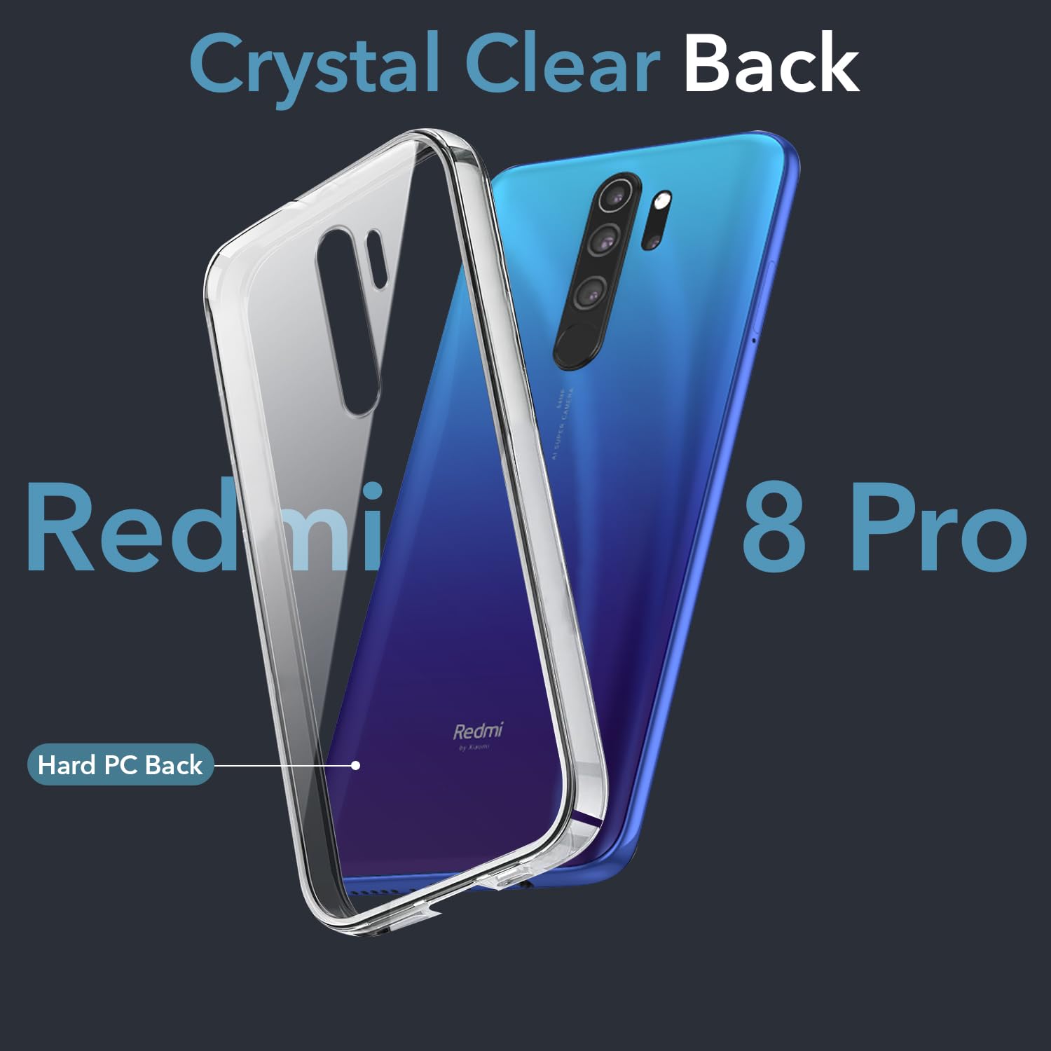 For Xiaomi Mi Redmi Note 8 Pro Back Cover Case (Hard Anti Yellow Clear Case | Drop & Camera Protection | Shockproof Polycarbonate)