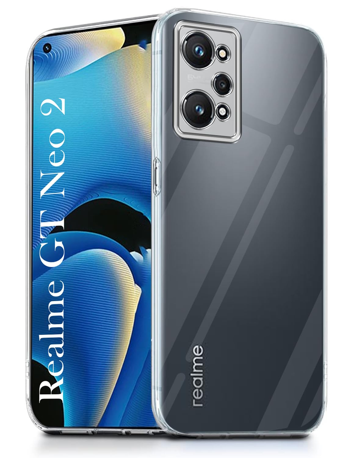 For Realme GT Neo 2 Back Cover ( Silicone Clear Shockproof Case with Camera Protection | Soft and Flexible | Transparent)