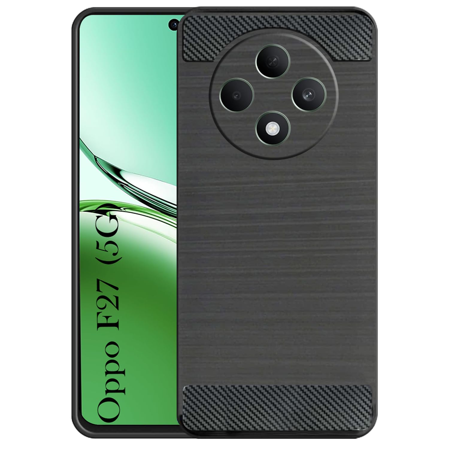For Oppo F27 5G Back Cover Case ( Hybrid Armor Case | Carbon Fiber Shockproof | Soft and Flexible)