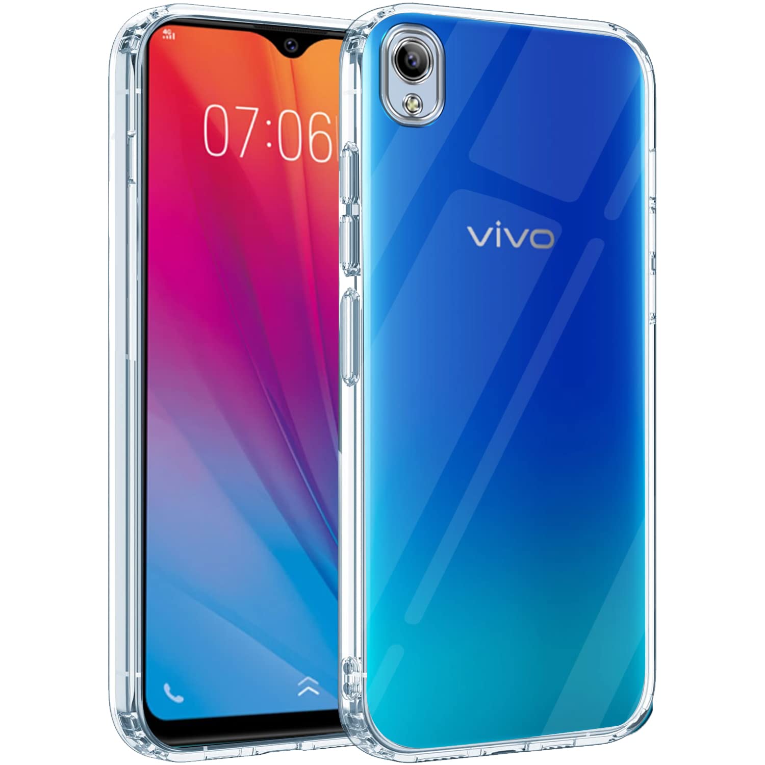 For Vivo Y1s Back Cover Case (Silicone Crystal Clear | Pure Camera Protection | Soft and Flexible for Charger and Headphone sockets | Shockproof Bumpers)