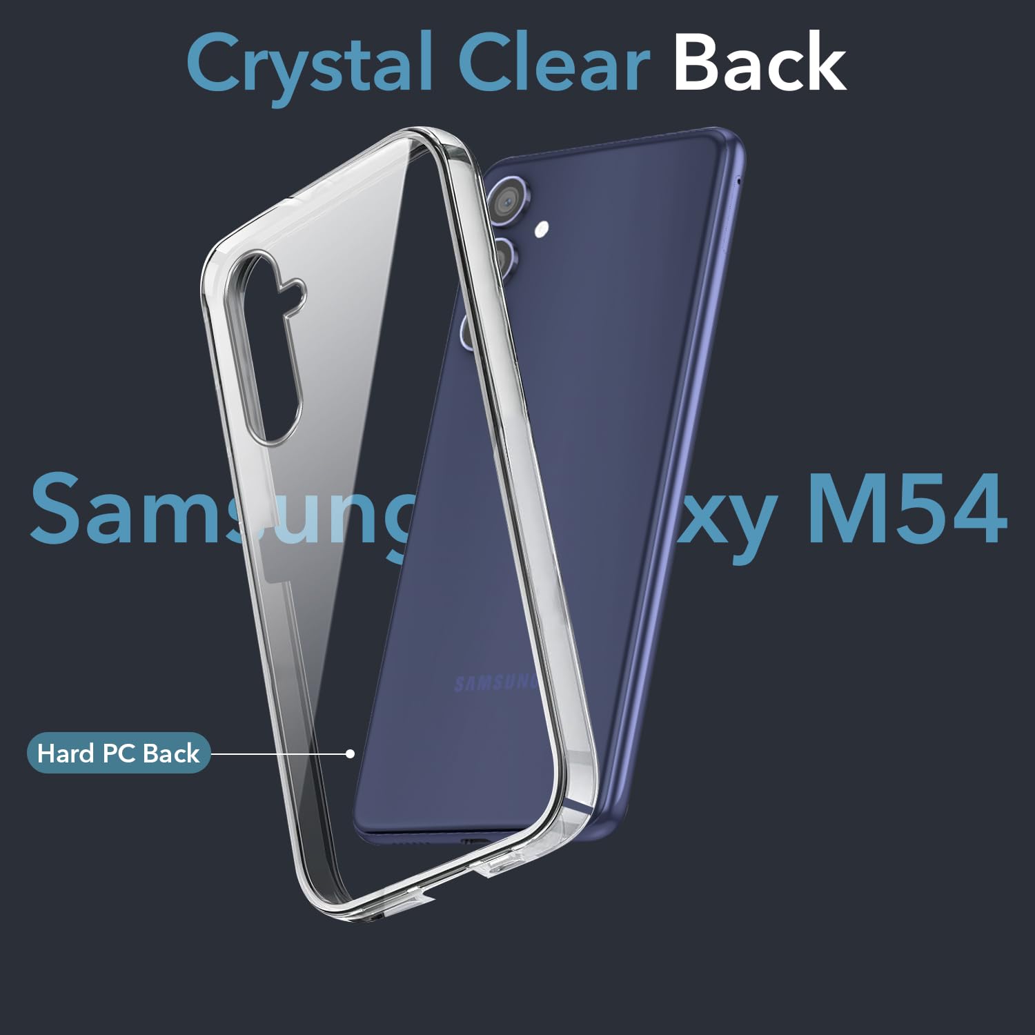 For Samsung Galaxy M54 5G Back Cover Case (Hard Anti Yellow Clear Case | Sleek Hard Crystal Clear | Drop & Camera Protection | Shockproof Polycarbonate)