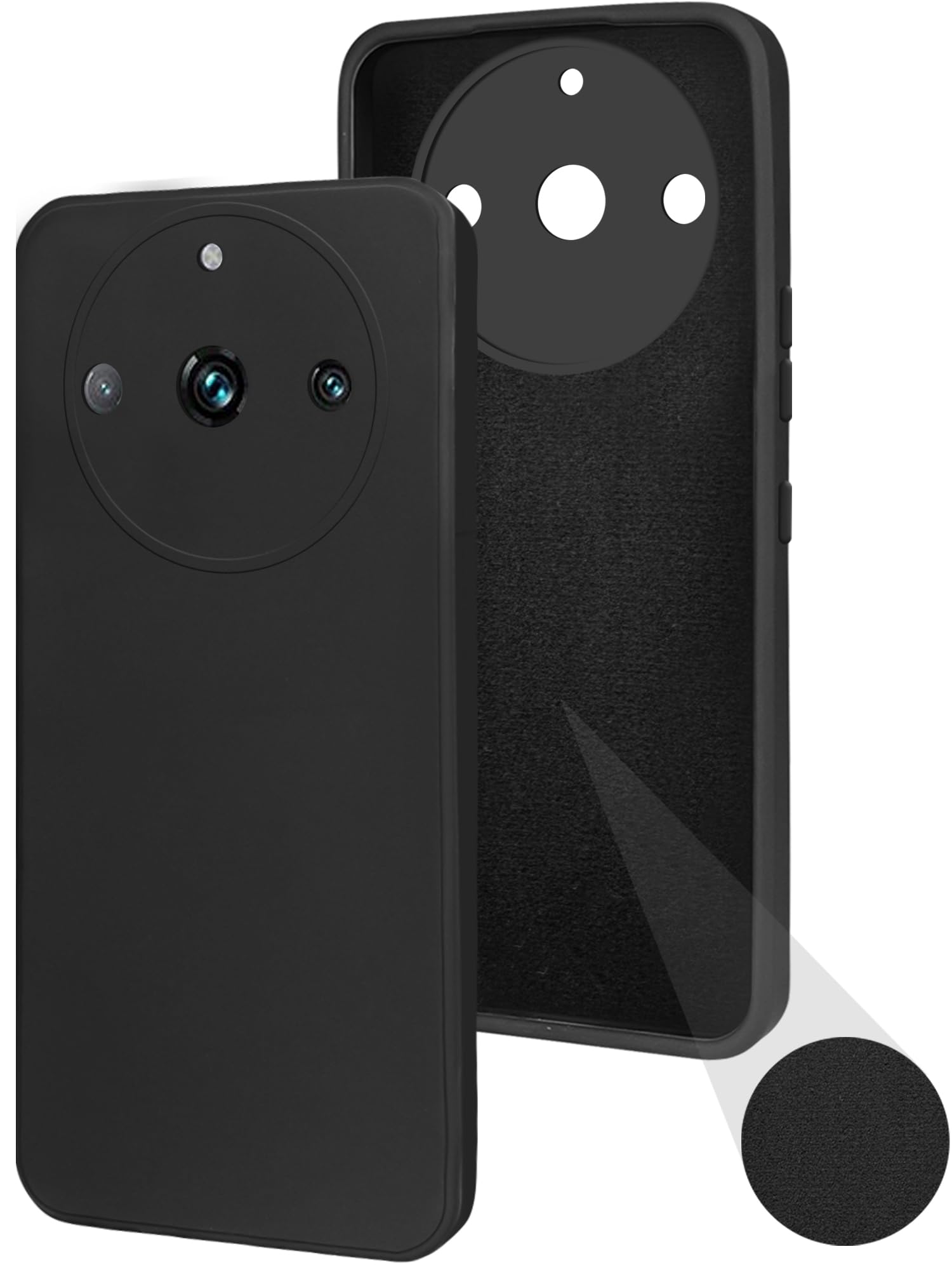 For Realme Narzo 60 Pro Back Cover Case (Matte Finish Silicone with Inside Fiber Cloth)