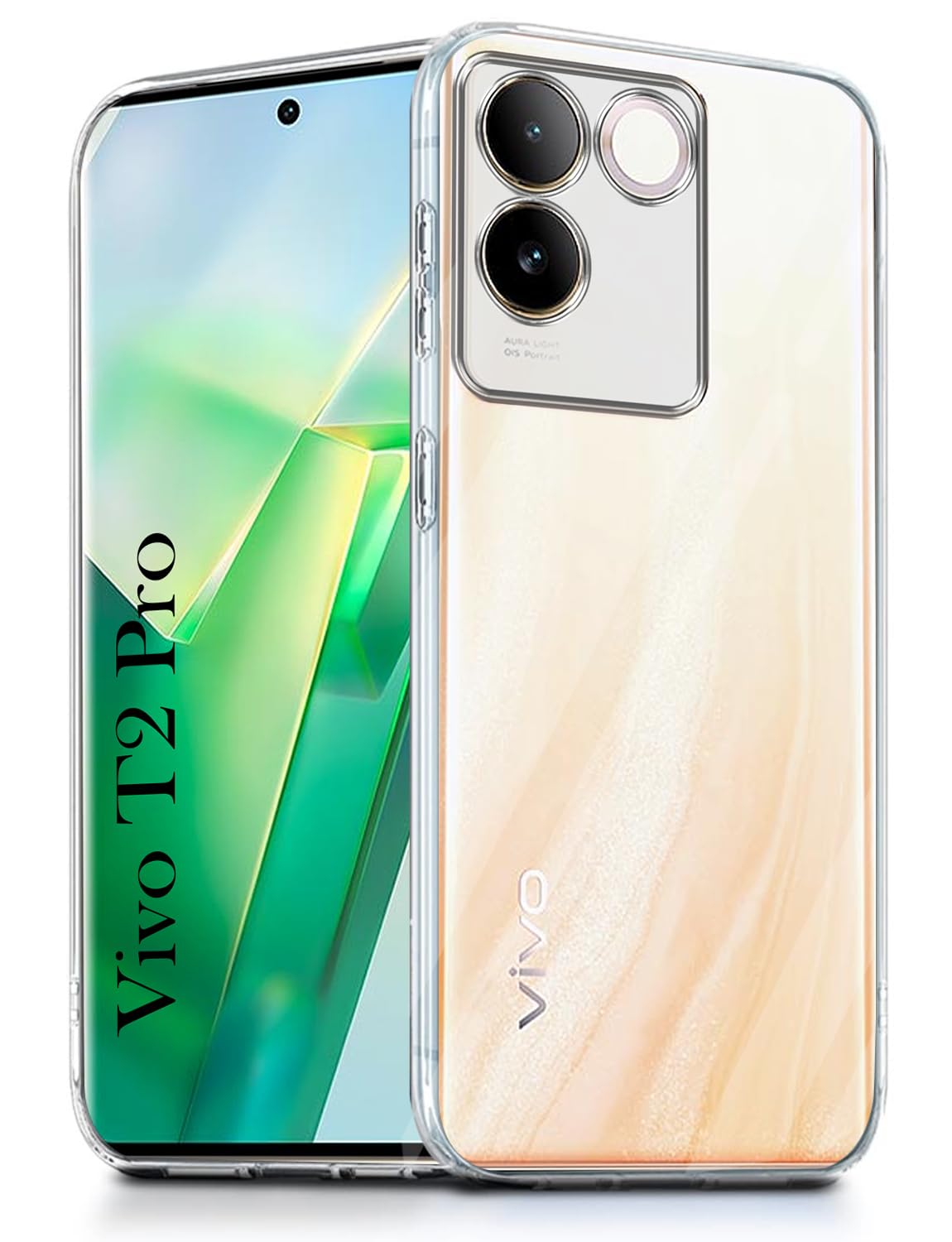 For Vivo T2 Pro Back Cover (Silicone Clear Shockproof Case with Camera Protection | Soft and Flexible)