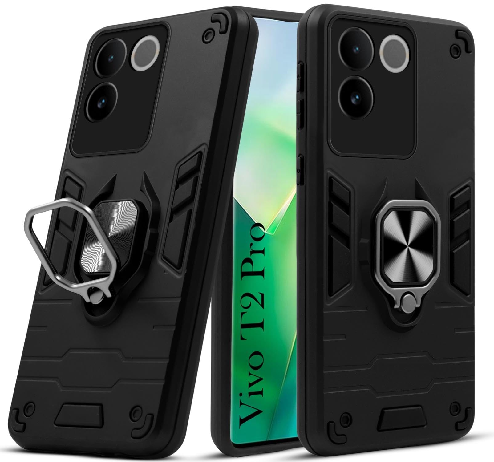 For Vivo T2 Pro Back Cover Case (Shockproof Polycarbonate Dual Layer Hybrid Armor)