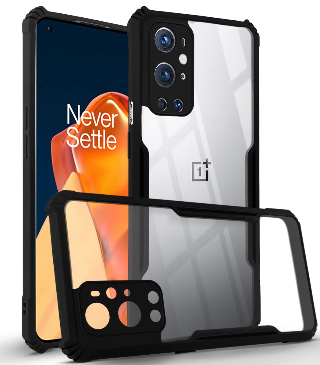 For OnePlus 9 Pro Back Cover Case (Crystal Glass Back | Camera Protection | Shockproof Bumpers)