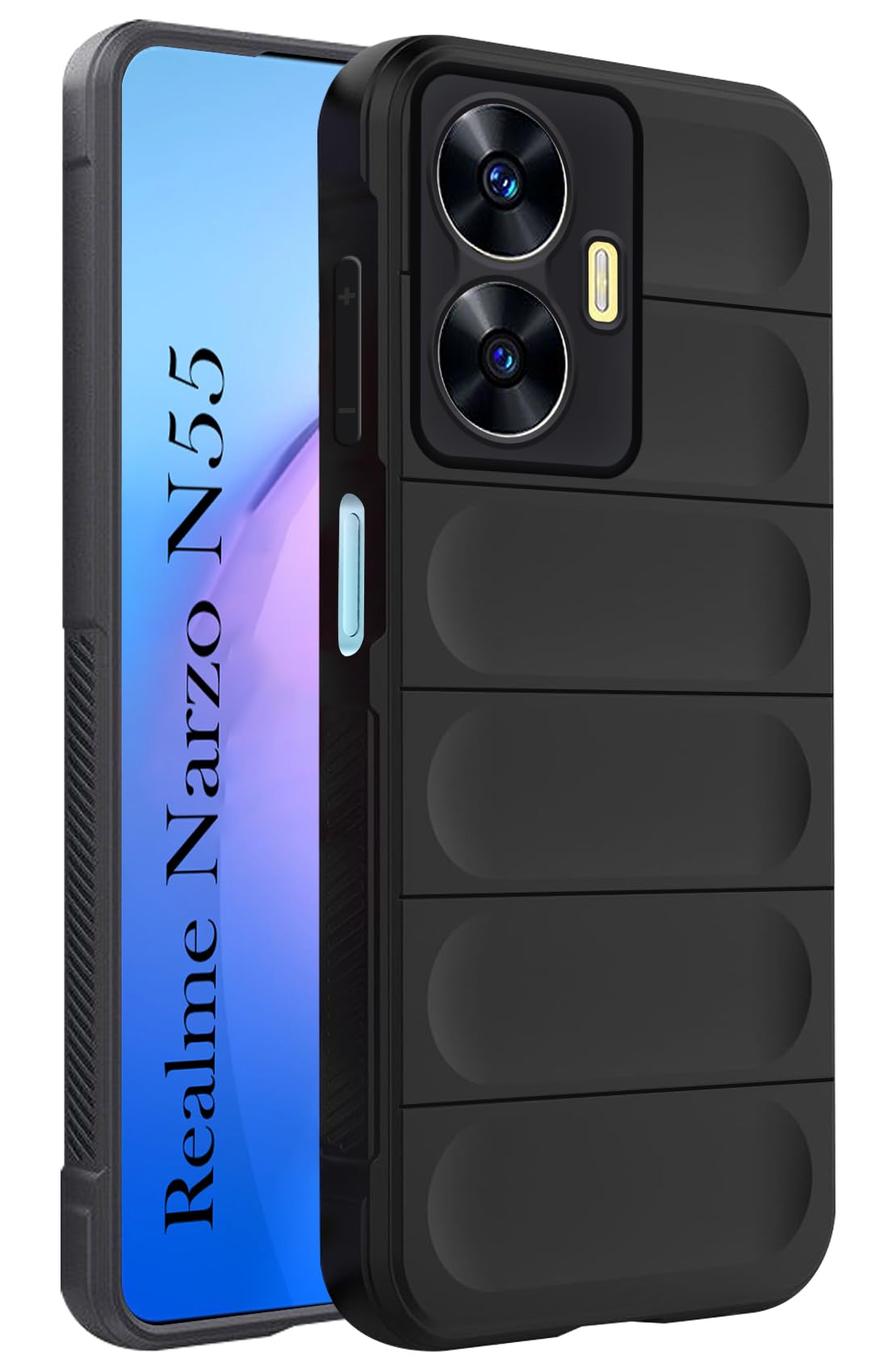 For Realme Narzo N55 Back Cover Case (Matte Liquid Silicone | Micro-Fiber Cloth Inside | Camera Protection | Shockproof)