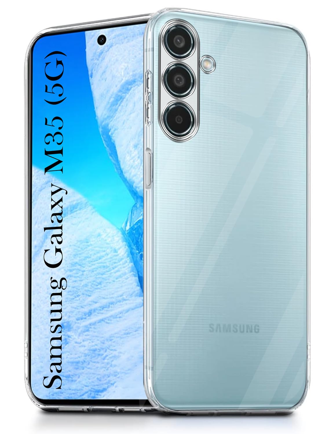 For Samsung Galaxy M35 5G Back Cover (Silicone Clear Shockproof Case with Camera Protection | Soft and Flexible | Transparent)