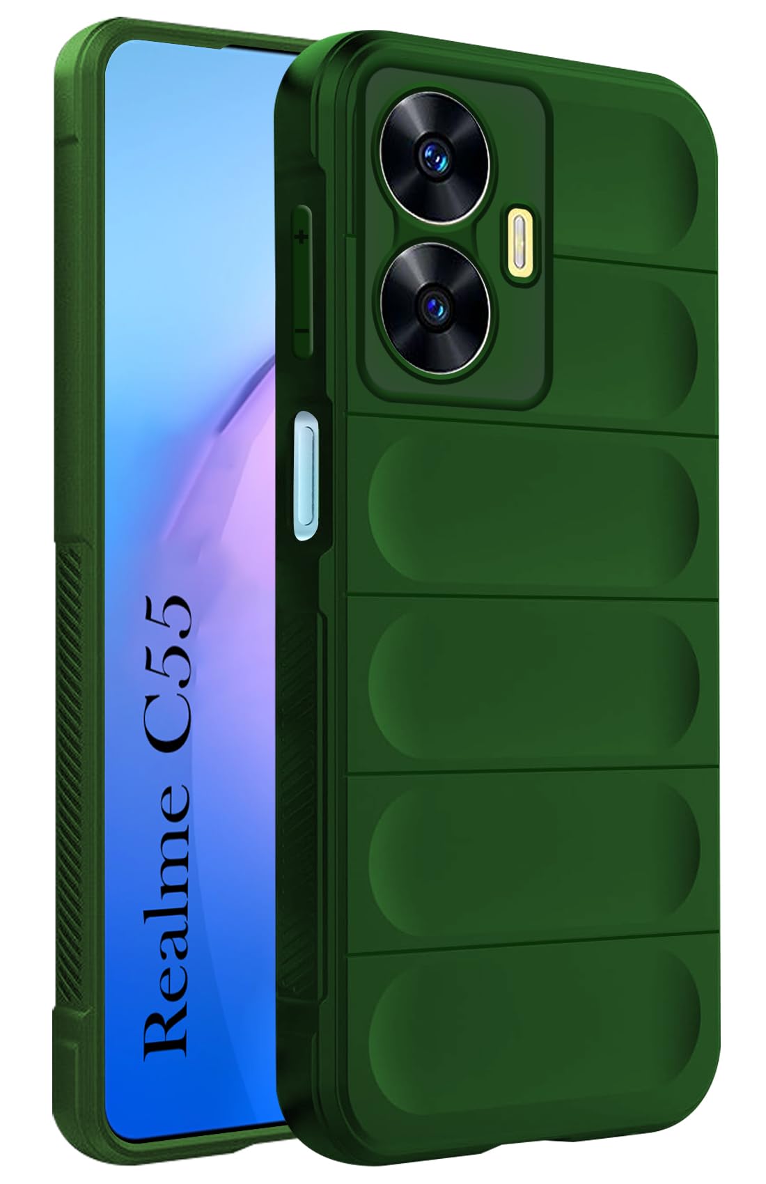 For Realme C55 Back Cover Case (Matte Liquid Silicone | Micro-Fiber Cloth Inside | Camera Protection | Shockproof)