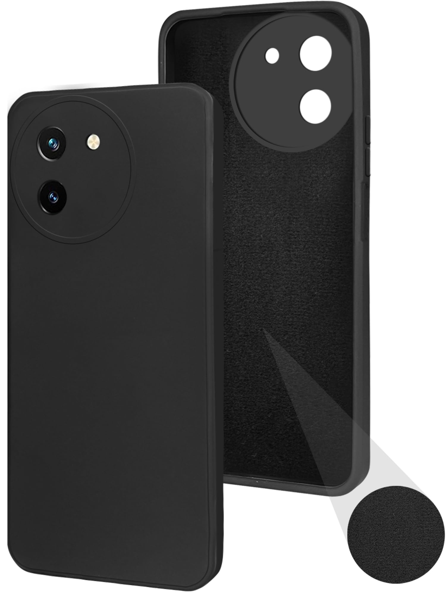 For Vivo T3x 5G Back Cover Case (Matte Finish Silicone with Inside Fiber Cloth)