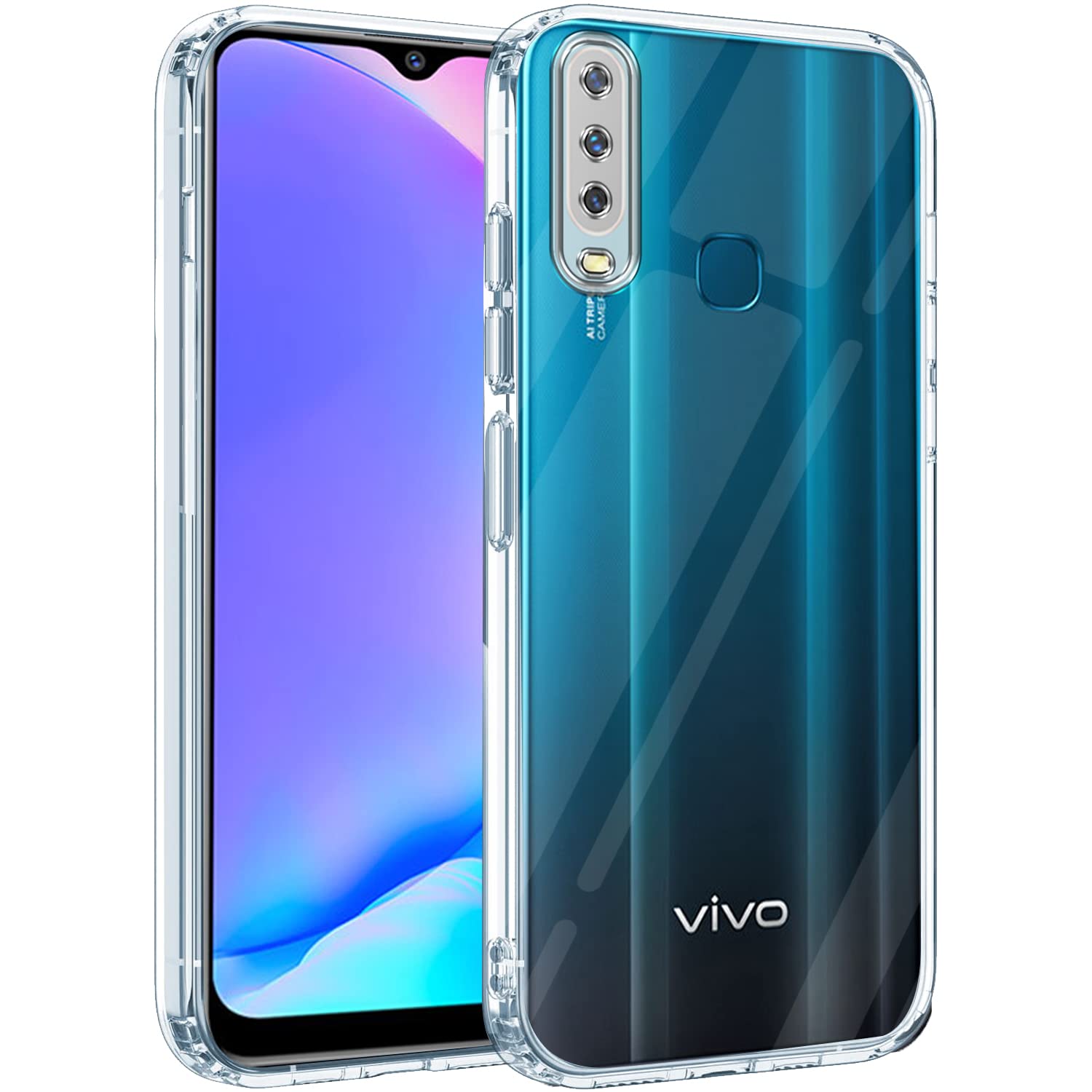 For Vivo Y12 | Y15 | Y17 Back Cover Case (Silicone Crystal Clear | Pure Camera Protection | Soft and Flexible for Charger and Headphone sockets | Shockproof Bumpers)