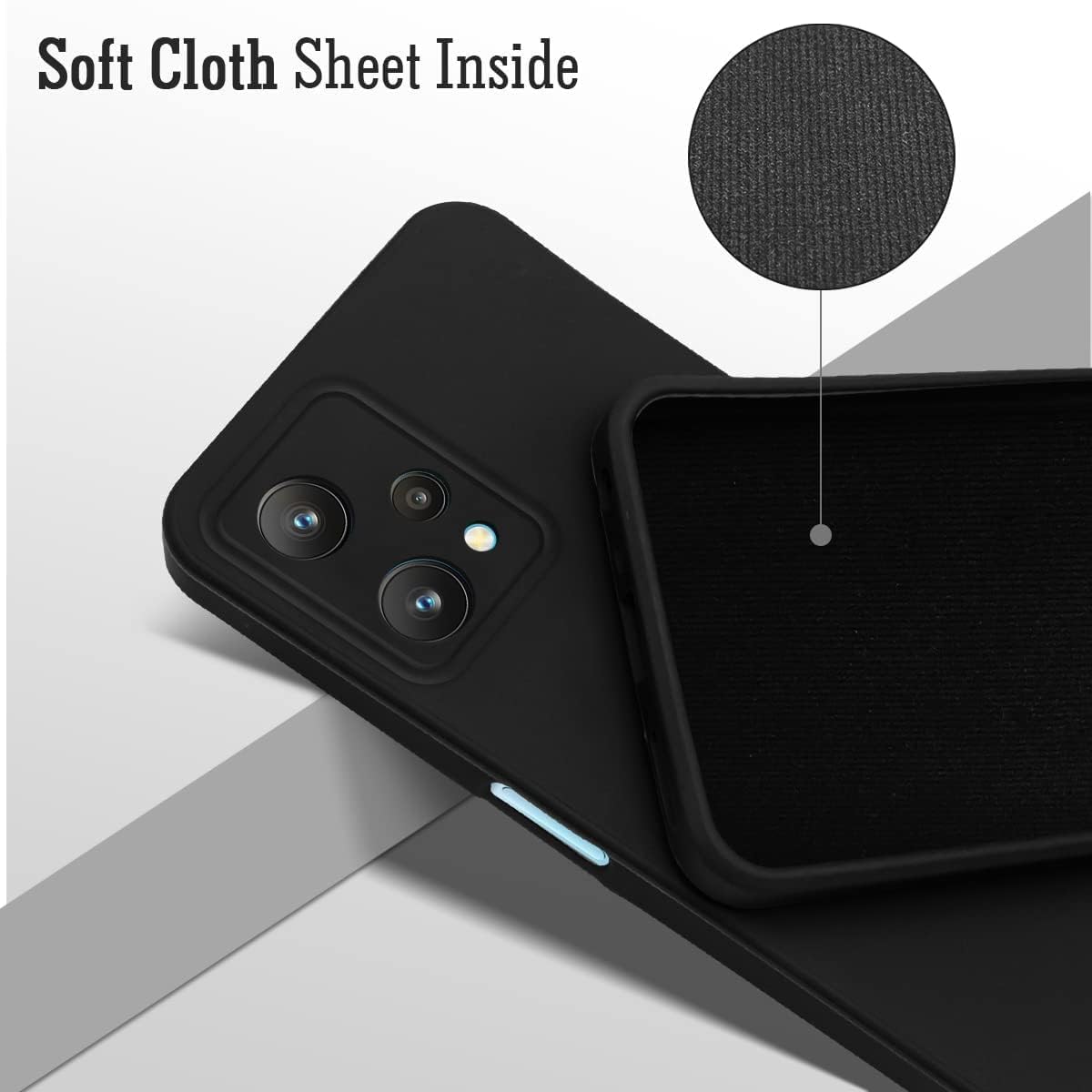 For Realme 9 Pro Plus | Realme 9 4G Back Cover Case (Matte Silicone with Inside Fiber Cloth)