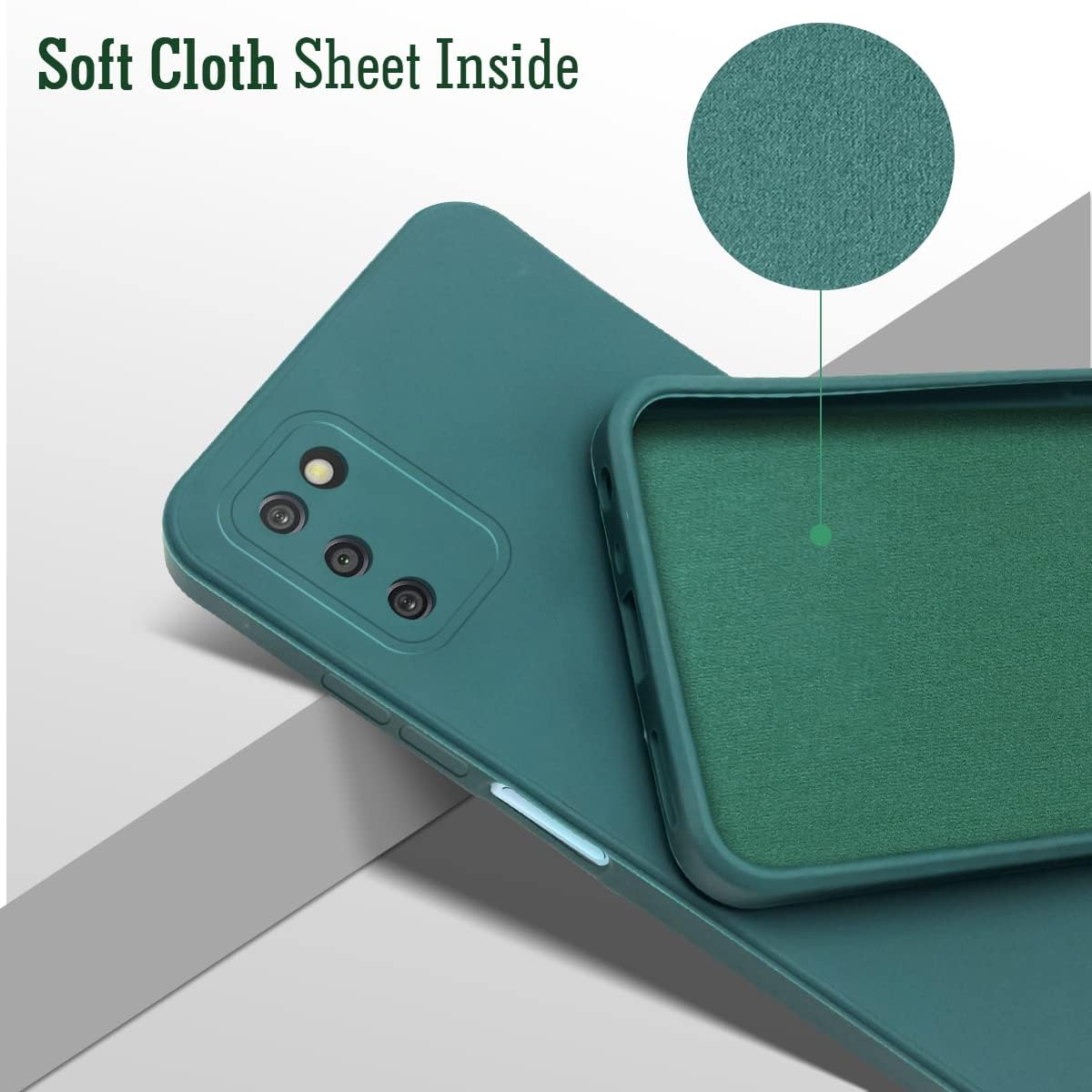 For Samsung Galaxy A03s Back Cover Case (Matte Finish Silicone with Fiber Cloth)