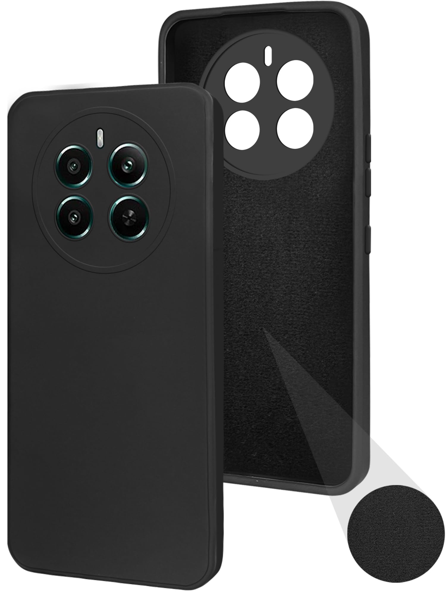 For Realme Narzo 70 5G Back Cover Case (Matte Finish Silicone with Inside Fiber Cloth)