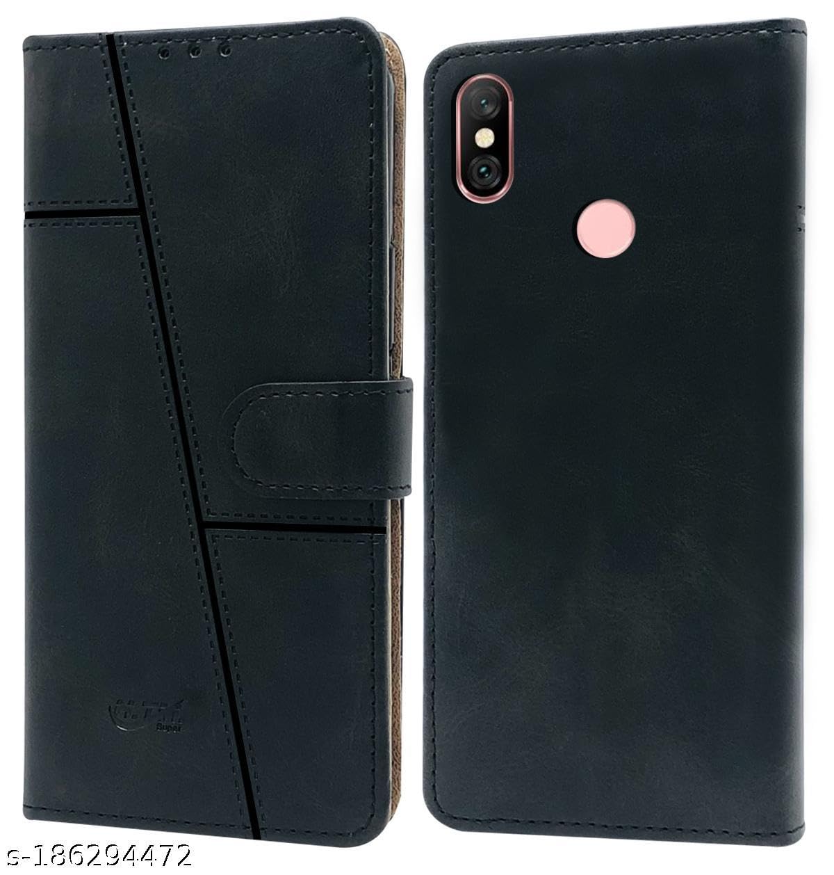 For Xiaomi Mi Redmi Note 6 Pro Flip Cover ( Stitched Leather with Magnetic Closure)