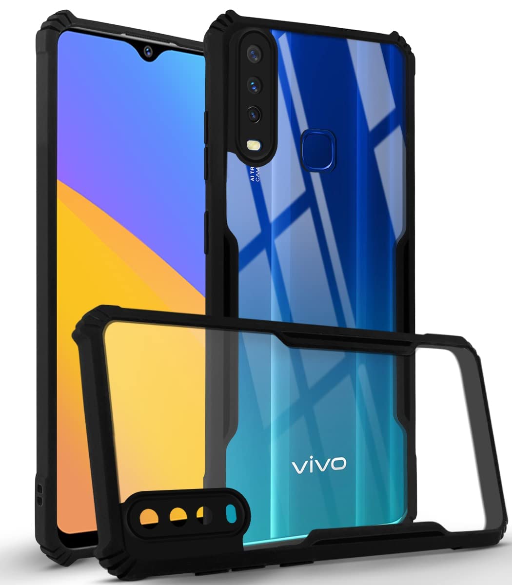 For Vivo Y12 | Y15 | Y17 Back Cover Case (Shockproof with Polycarbonate Clear Panel)