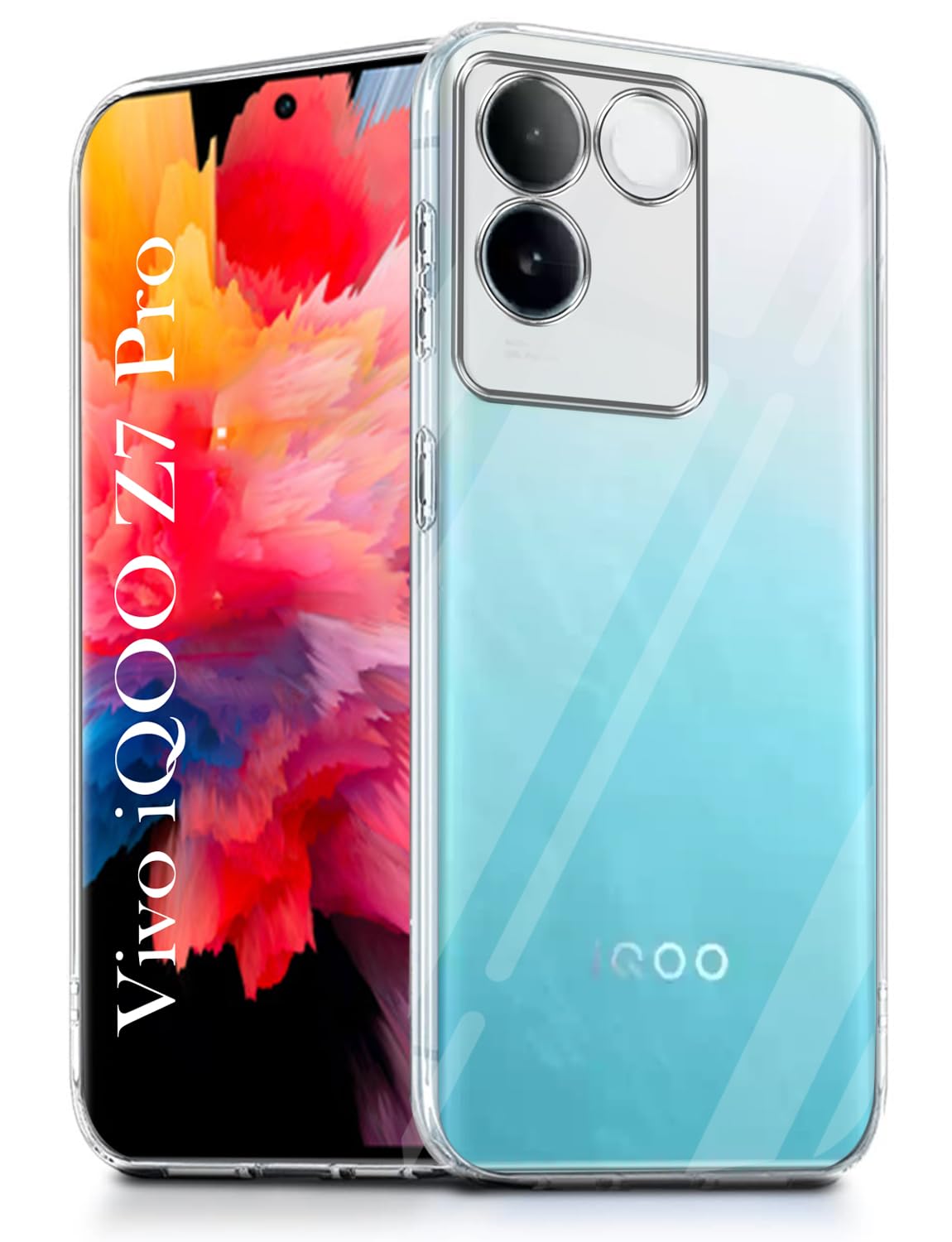 For Vivo iQOO Z7 Pro Back Cover (Silicone Clear Shockproof Case with Camera Protection | Soft and Flexible)
