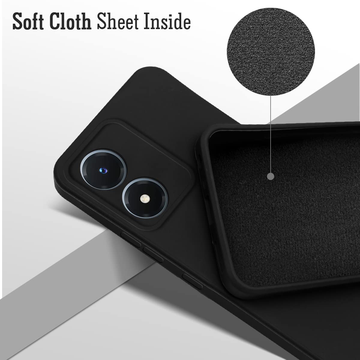 For Vivo Y02s Back Cover Case (Inside Fiber Cloth | Smooth Matte Finish | Elegant Professional Look)
