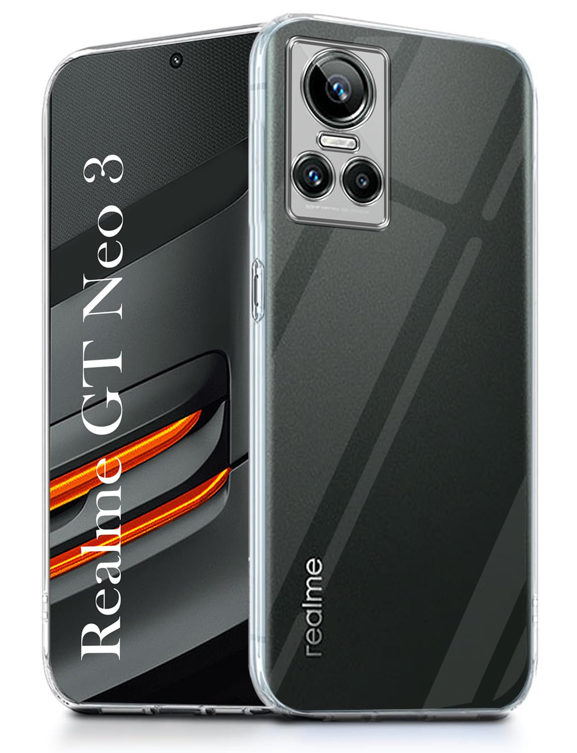 For Realme GT Neo 3 Back Cover ( Silicone Clear Shockproof Case with Camera Protection | Soft and Flexible | Transparent)