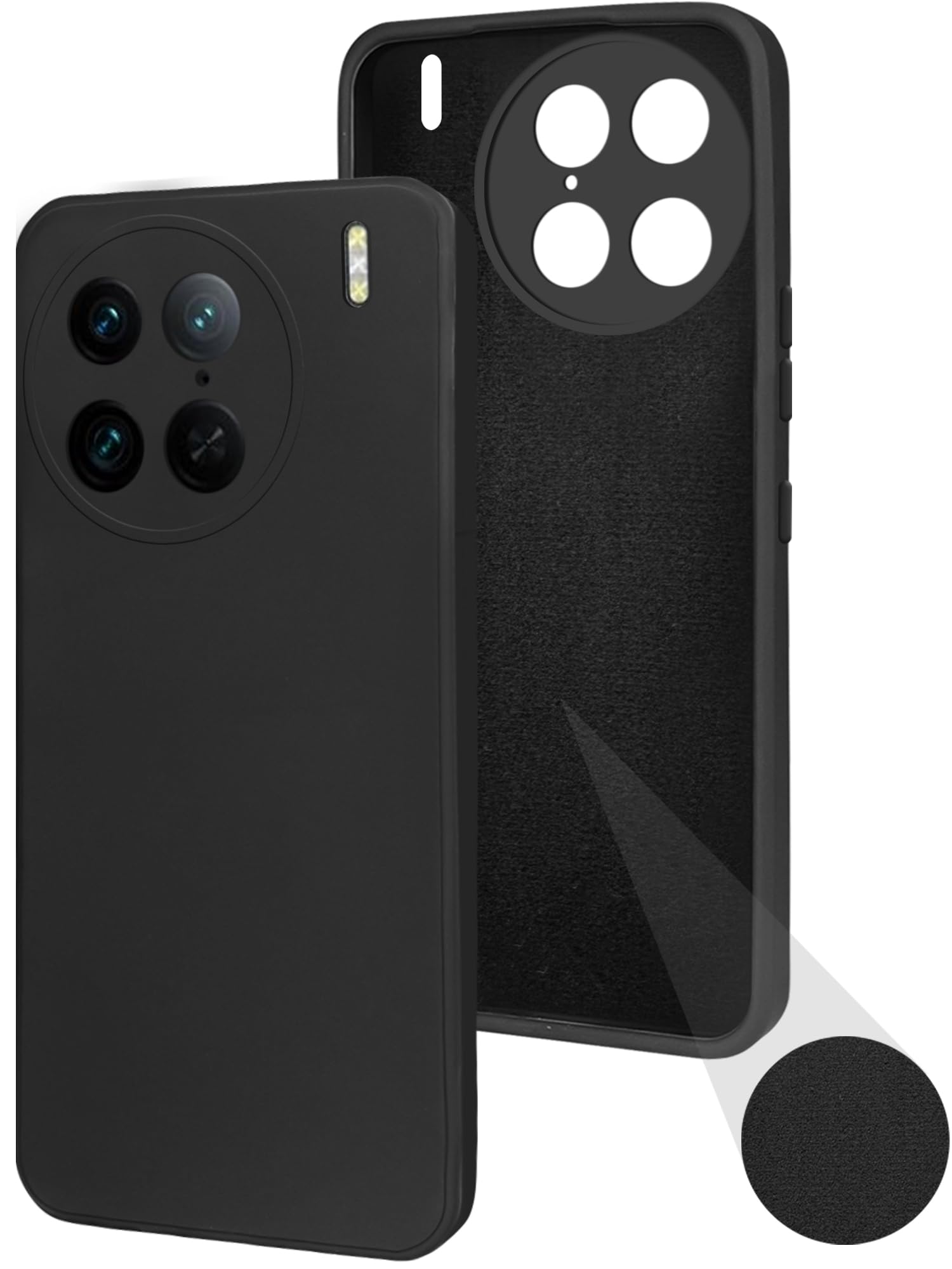 For Vivo X90 Pro Back Cover Case ( Matte Finish Silicone with Inside Fiber cloth)