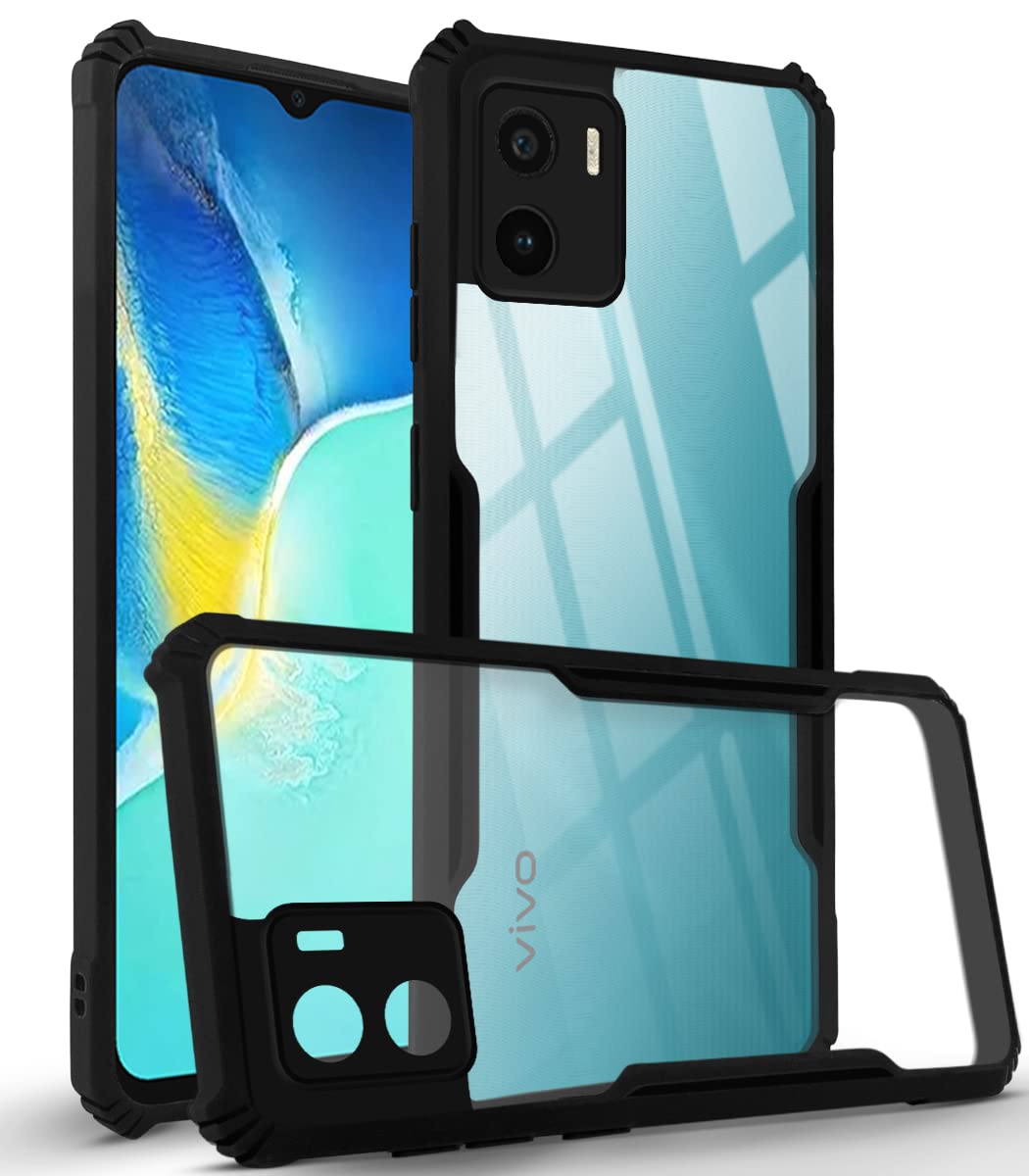 For Vivo Y15s(2021)| Y15A 2021 Back Cover Case (Crystal Glass Back | Camera Protection | Shockproof)