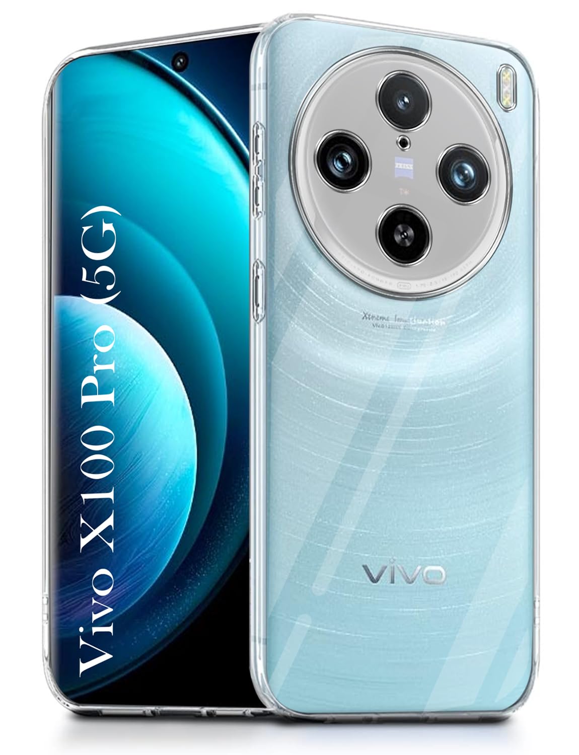 For Vivo X100 Pro 5G Back Cover ( Silicone Clear Shockproof Case with Camera Protection | Soft and Flexible | Transparent)