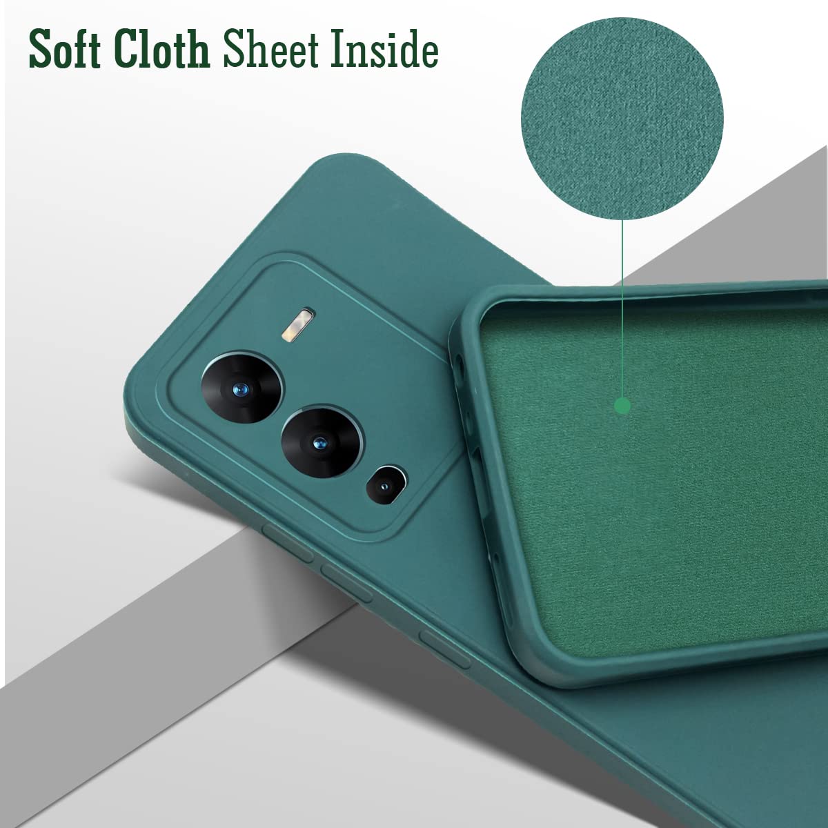 For Vivo V25 Pro Back Cover Case (Inside Fiber Cloth | Smooth Matte Finish | Elegant Professional Look)