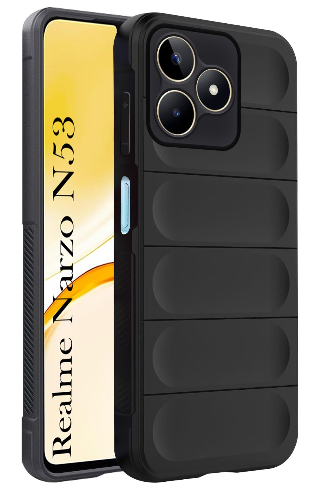 For Realme Narzo N53 Back Cover Case (Matte Liquid Silicone | Camera Protection | Shockproof)